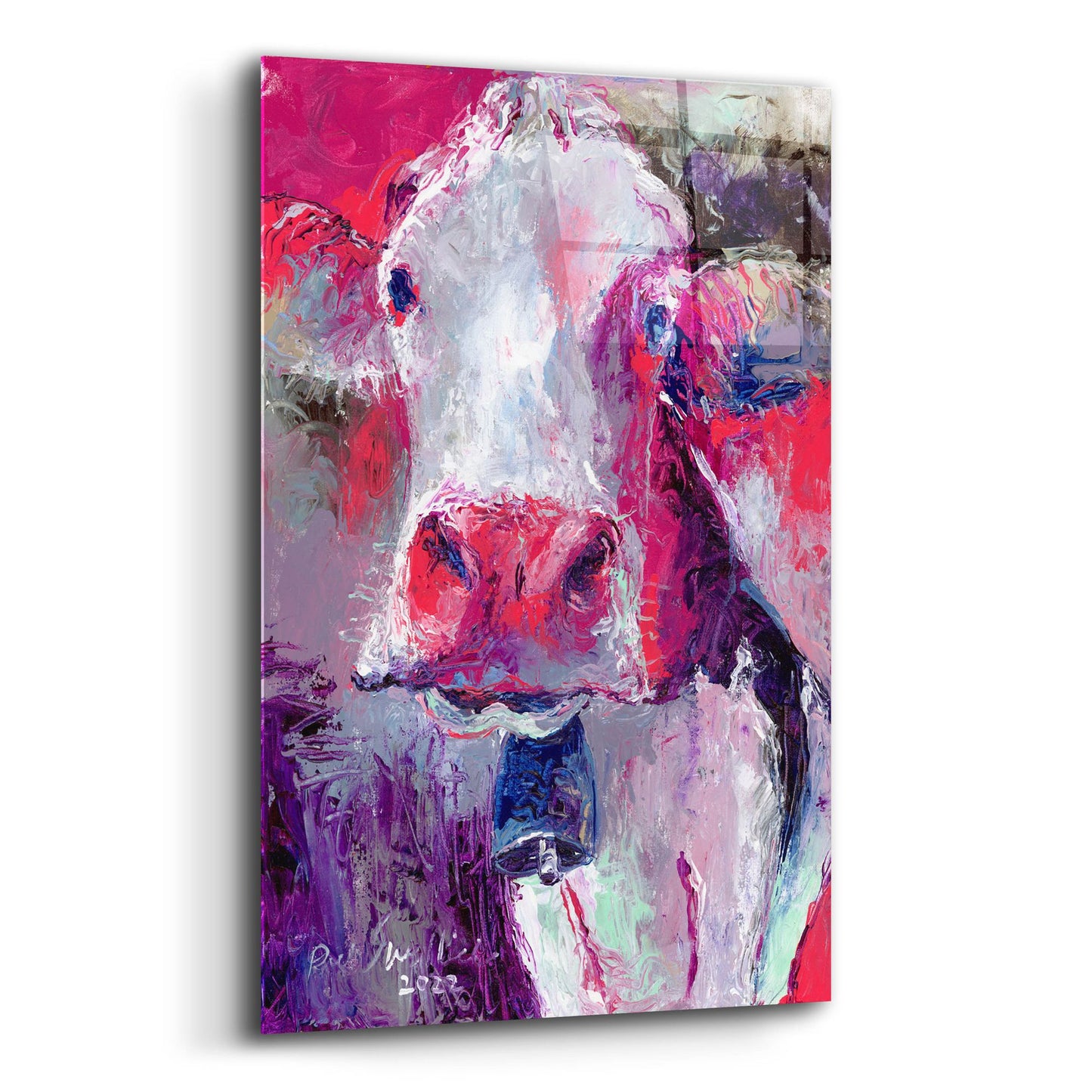 Epic Art 'Red Cow' by Richard Wallich, Acrylic Glass Wall Art,12x16