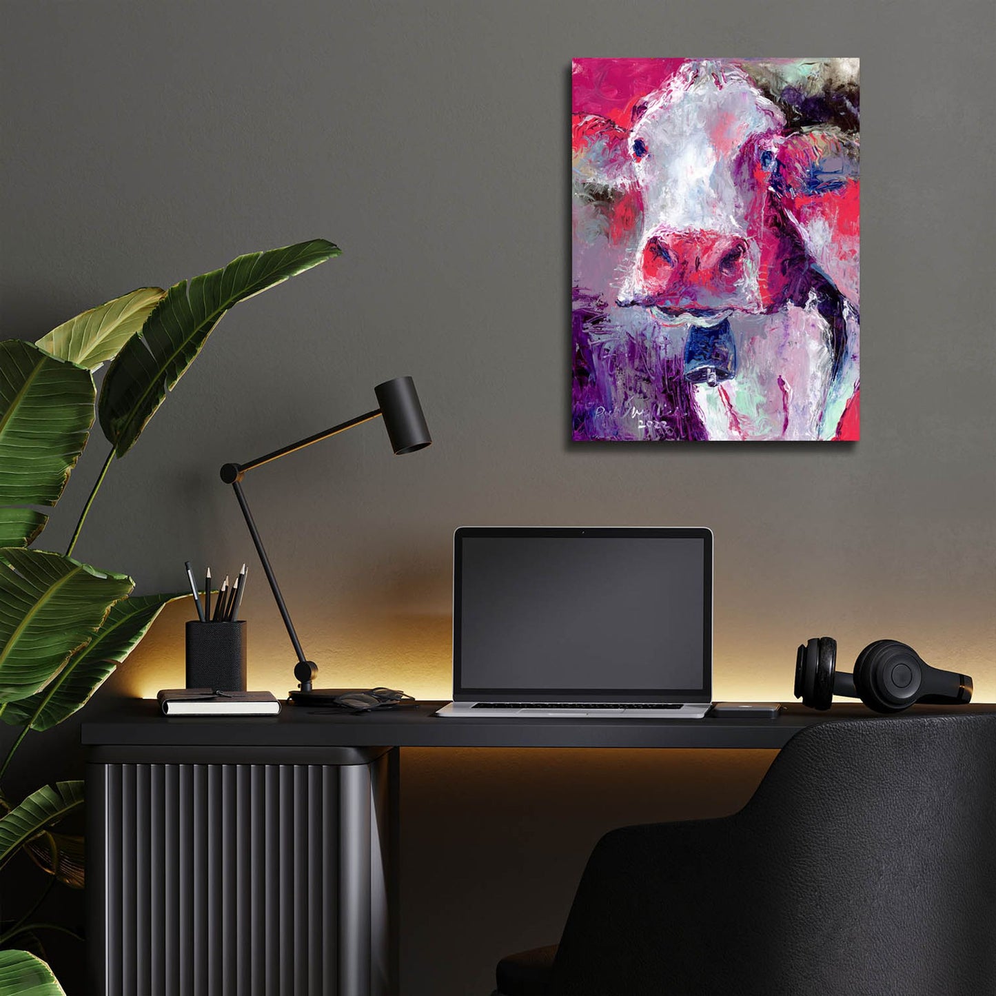 Epic Art 'Red Cow' by Richard Wallich, Acrylic Glass Wall Art,12x16