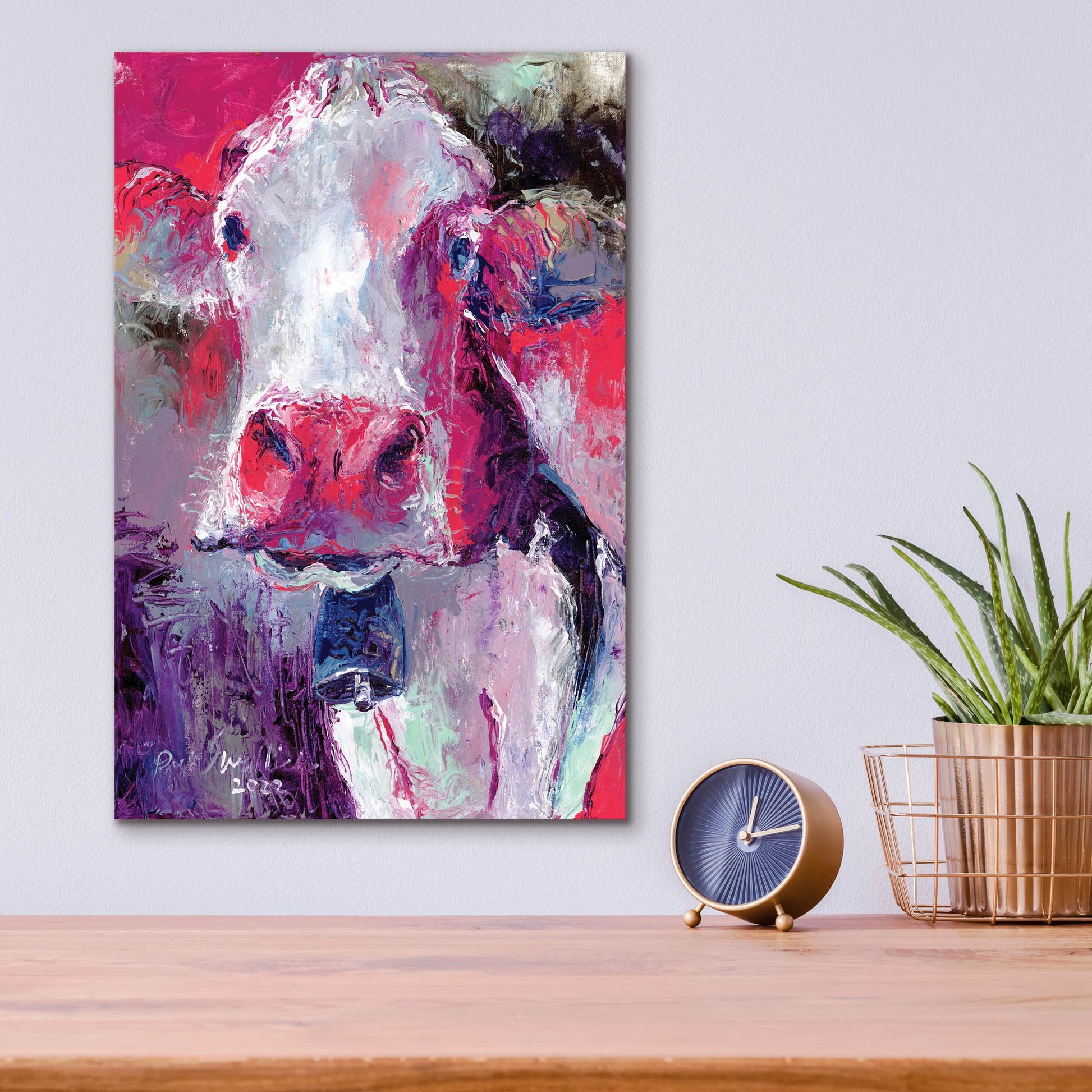 Epic Art 'Red Cow' by Richard Wallich, Acrylic Glass Wall Art,12x16