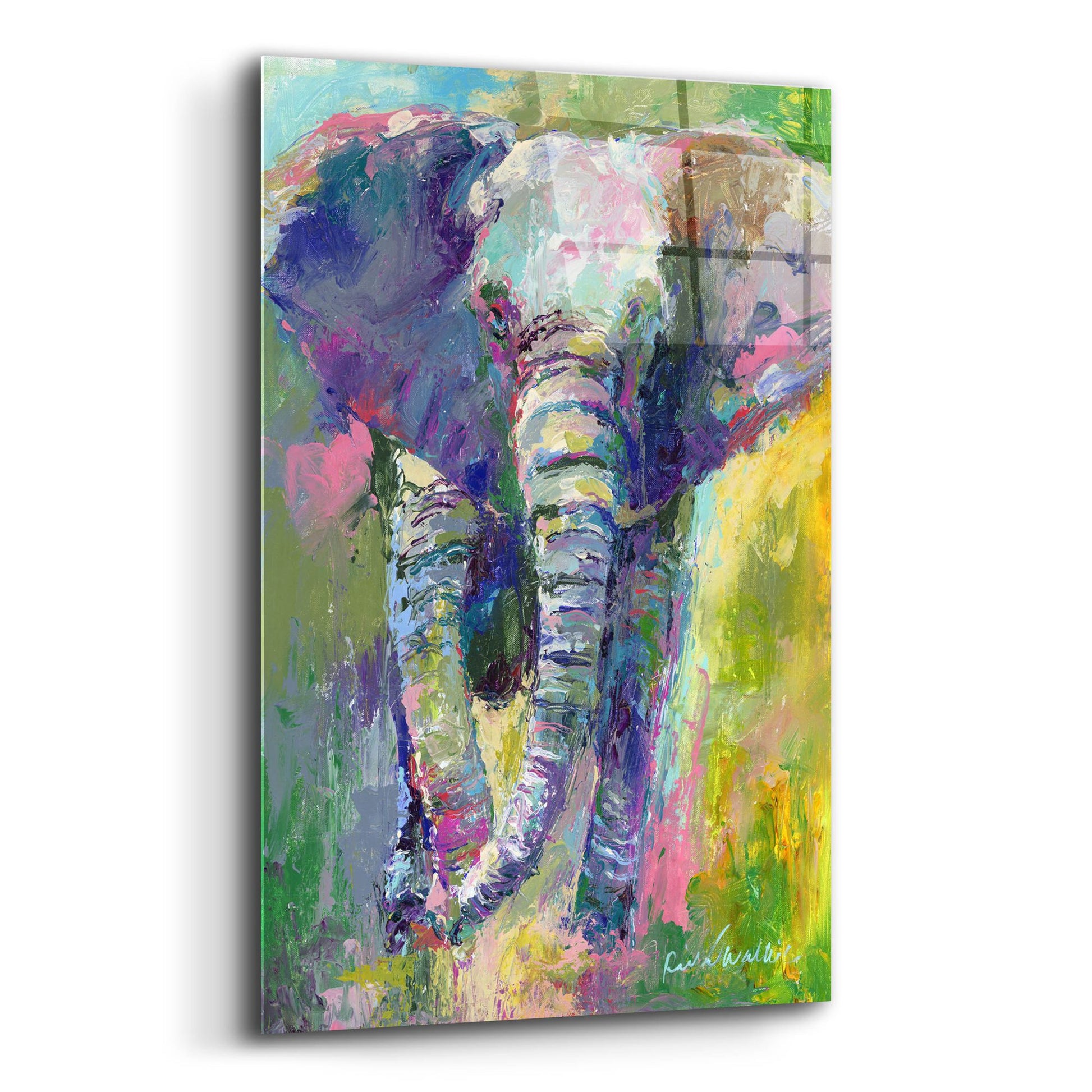 Epic Art 'Big Blue Elephant' by Richard Wallich, Acrylic Glass Wall Art,12x16