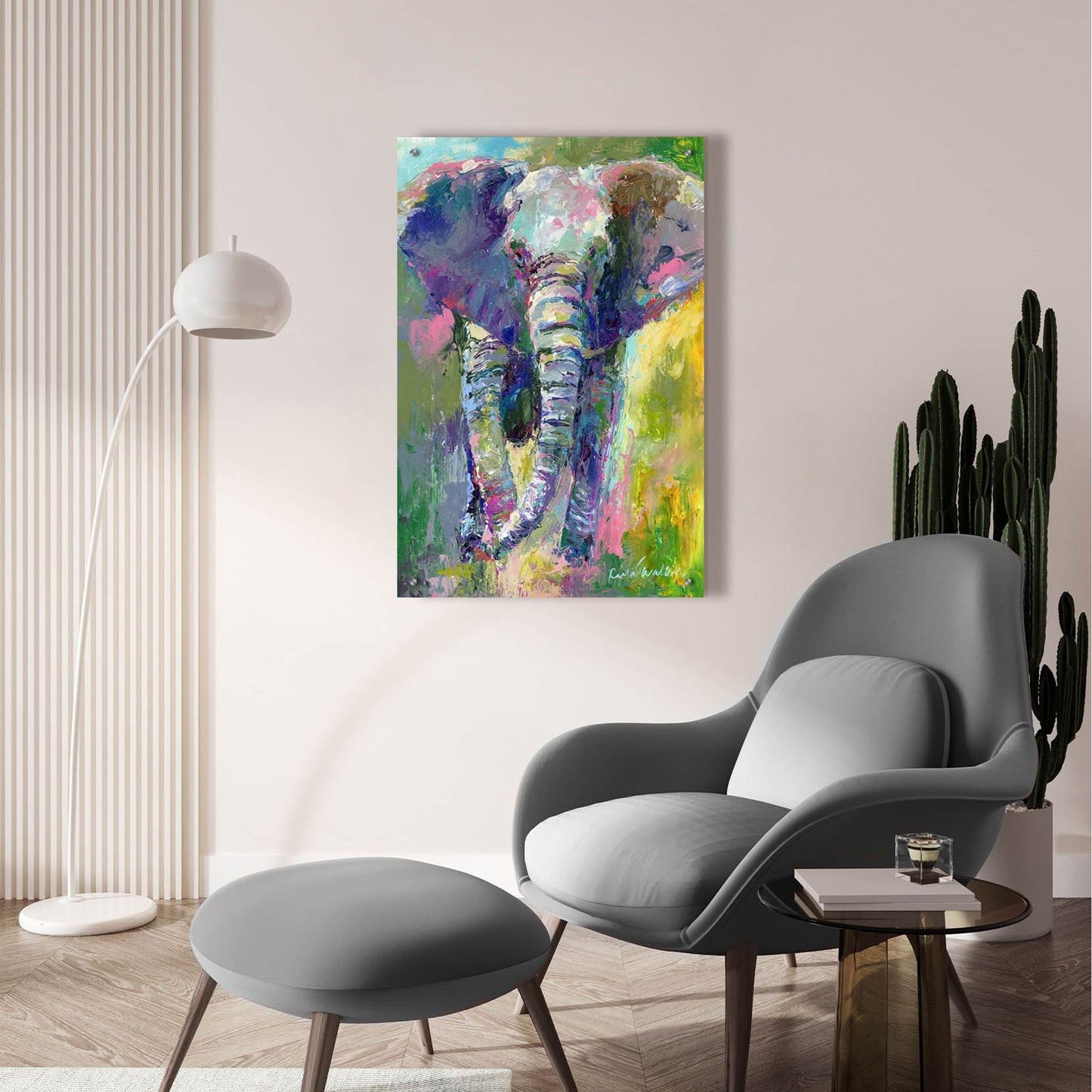 Epic Art 'Big Blue Elephant' by Richard Wallich, Acrylic Glass Wall Art,24x36