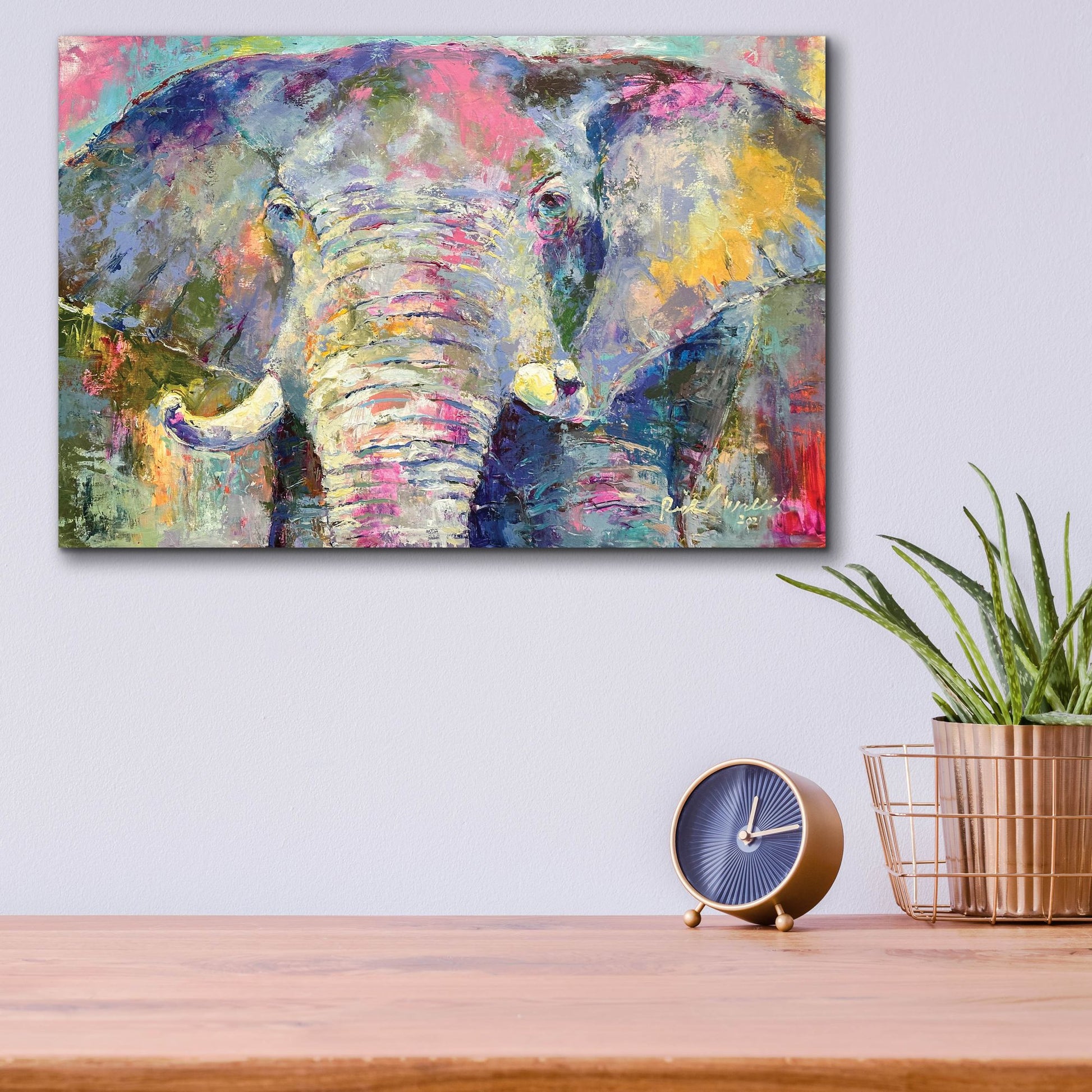 Epic Art 'Elephant 22' by Richard Wallich, Acrylic Glass Wall Art,16x12