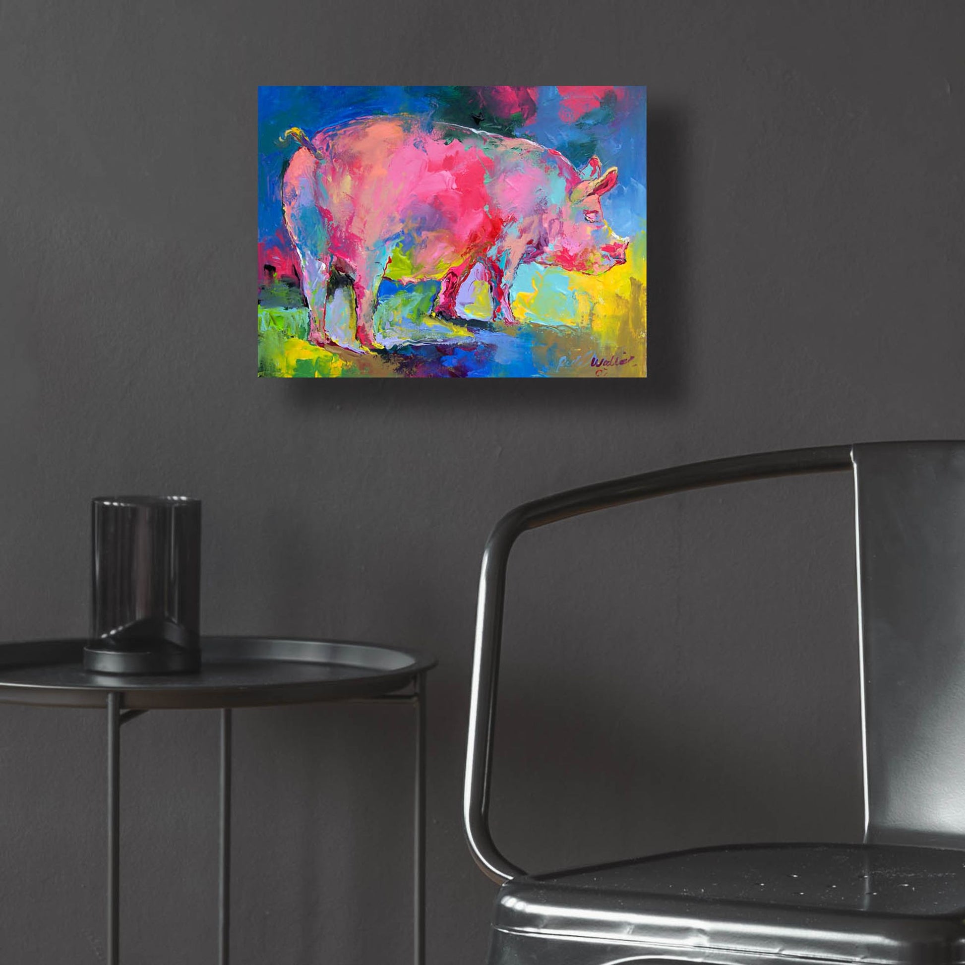 Epic Art 'Piggie' by Richard Wallich, Acrylic Glass Wall Art,16x12