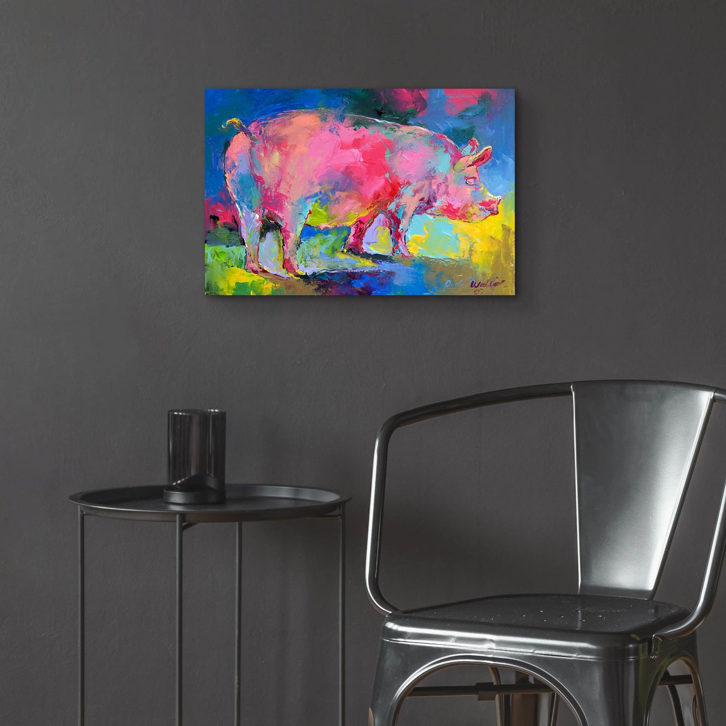 Epic Art 'Piggie' by Richard Wallich, Acrylic Glass Wall Art,24x16