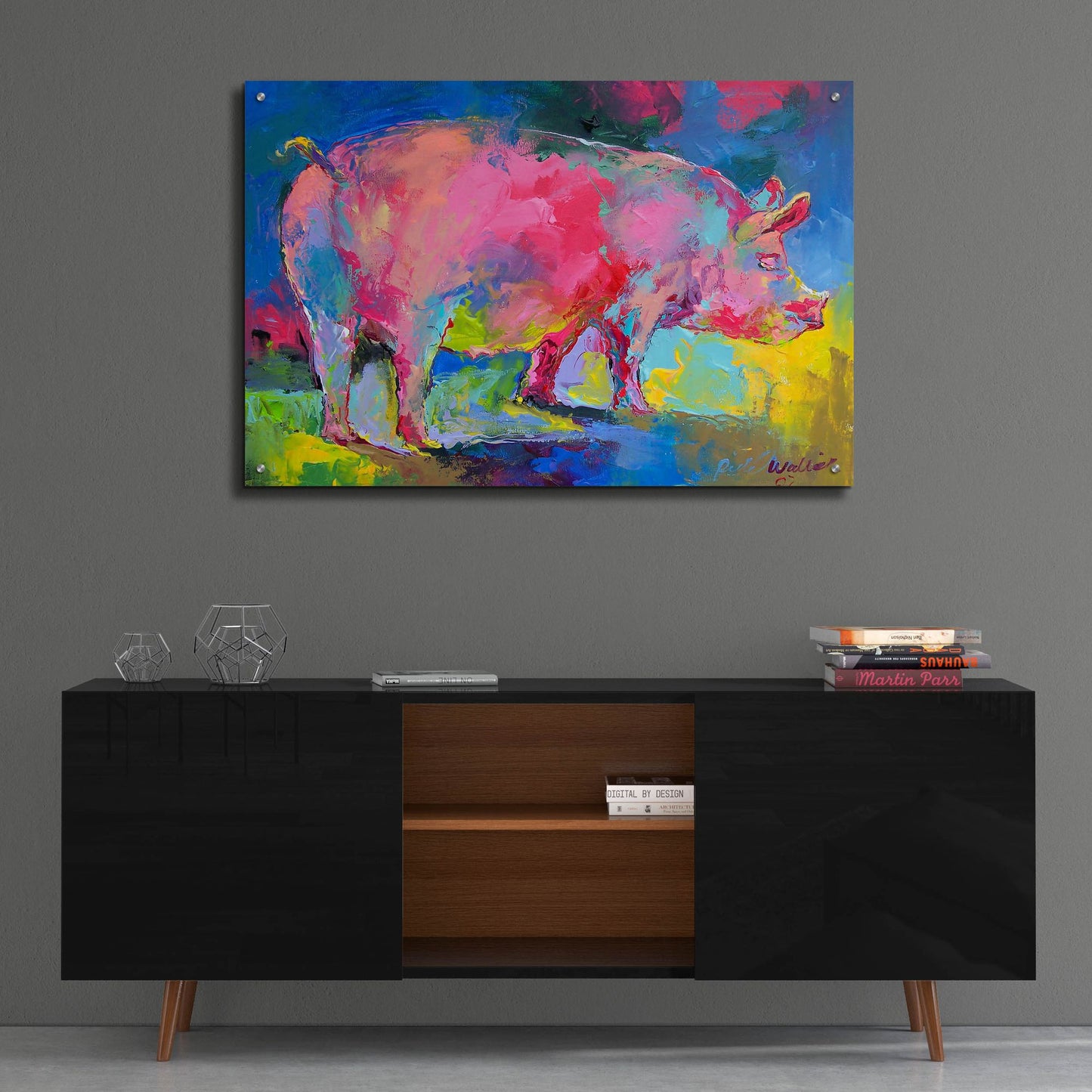 Epic Art 'Piggie' by Richard Wallich, Acrylic Glass Wall Art,36x24