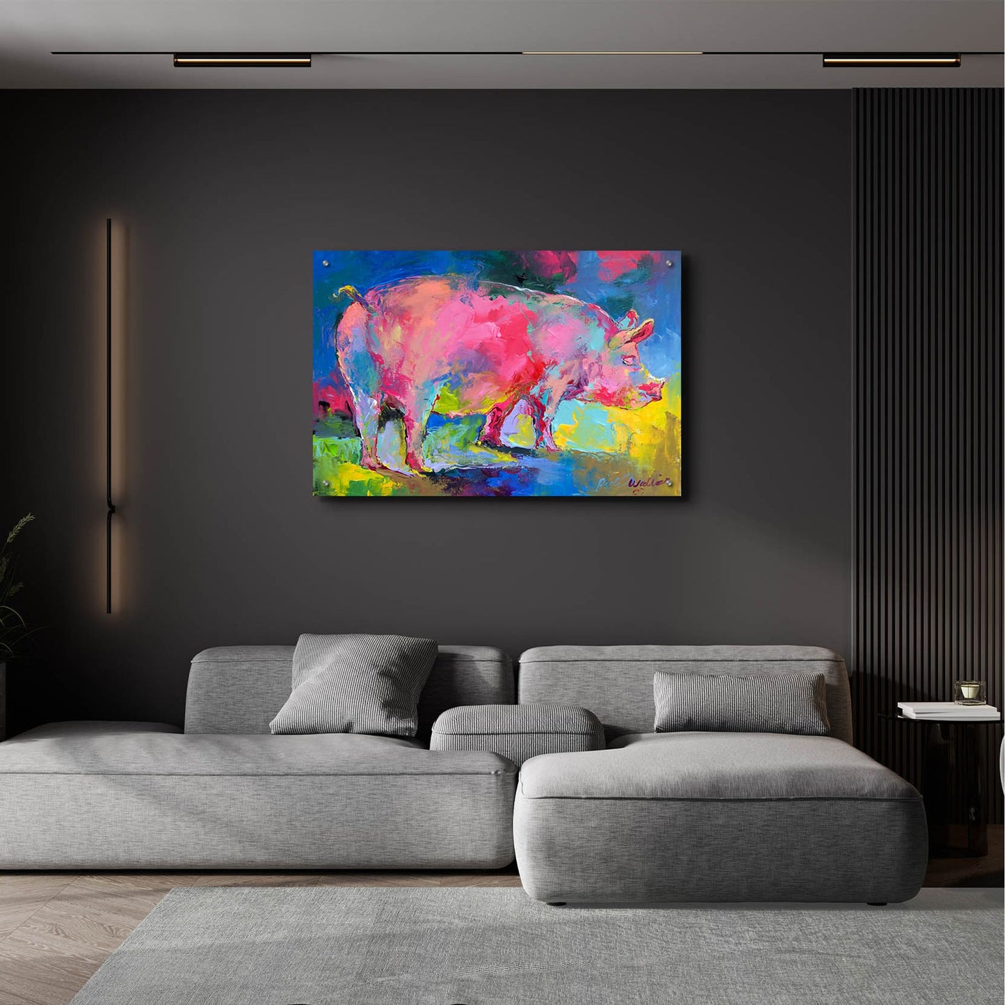 Epic Art 'Piggie' by Richard Wallich, Acrylic Glass Wall Art,36x24