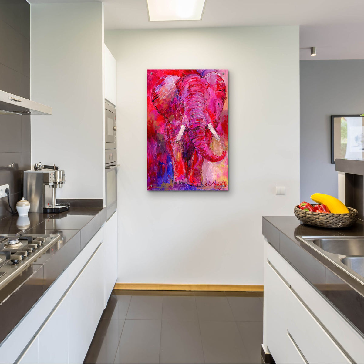 Epic Art 'Pink Elephant' by Richard Wallich, Acrylic Glass Wall Art,24x36