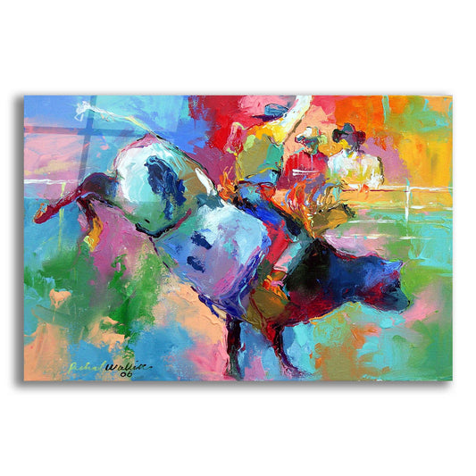 Epic Art 'Bull Riding' by Richard Wallich, Acrylic Glass Wall Art