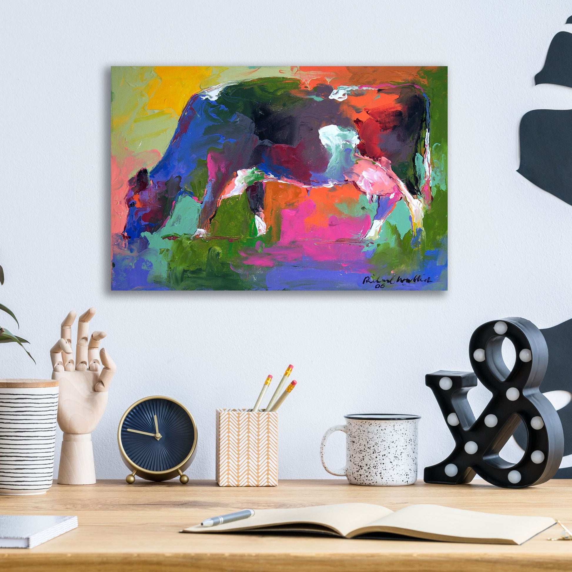 Epic Art 'Cow 2' by Richard Wallich, Acrylic Glass Wall Art,16x12