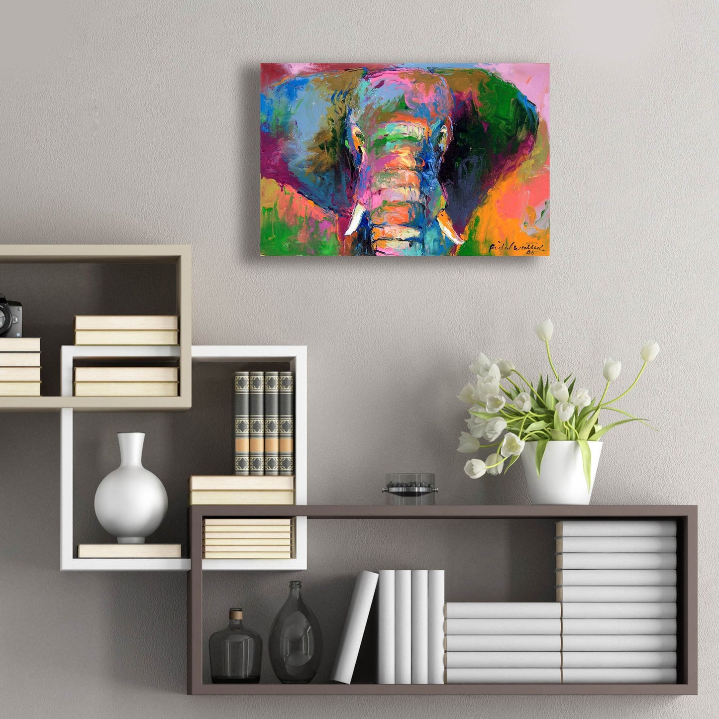Epic Art 'Elephant 2' by Richard Wallich, Acrylic Glass Wall Art,24x16