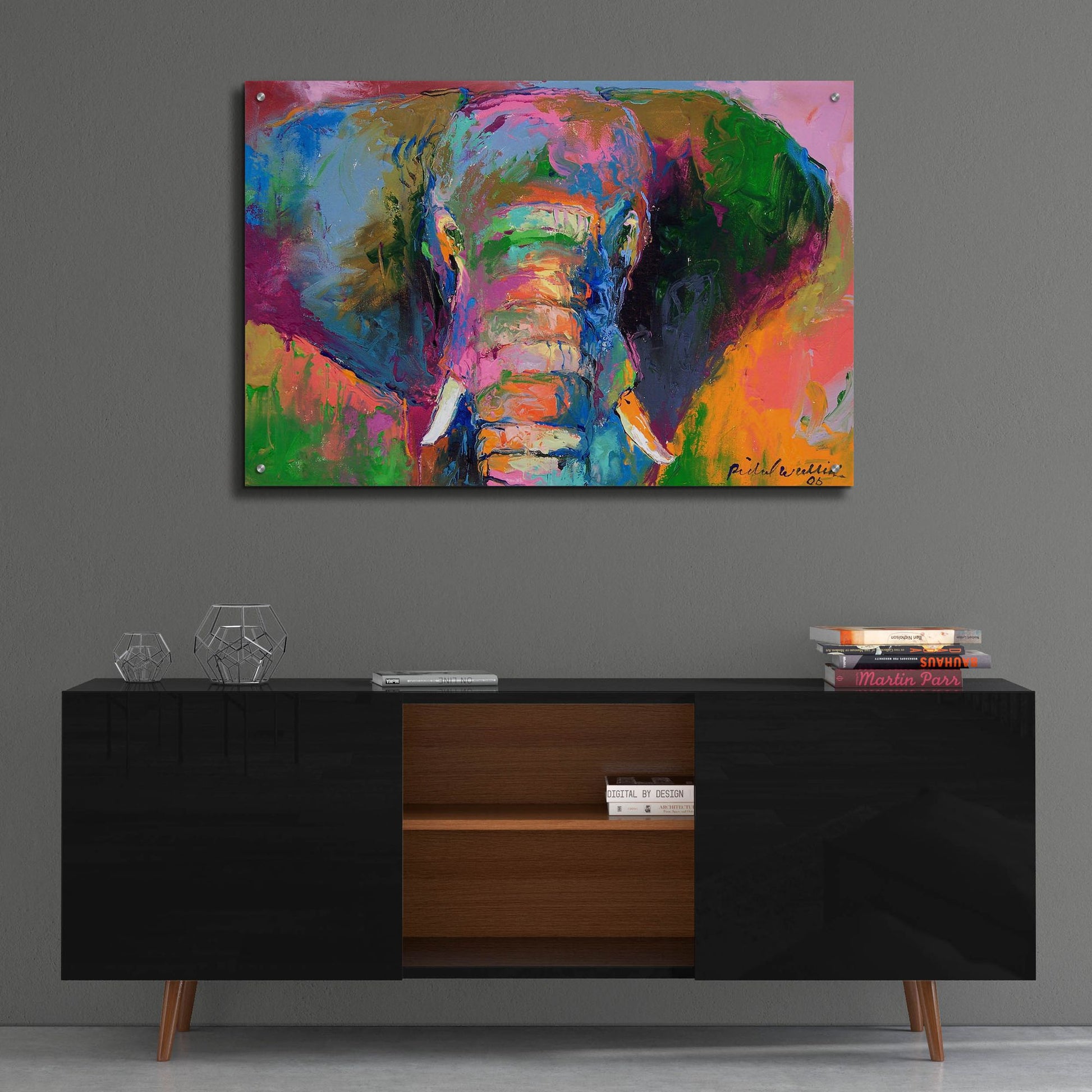 Epic Art 'Elephant 2' by Richard Wallich, Acrylic Glass Wall Art,36x24