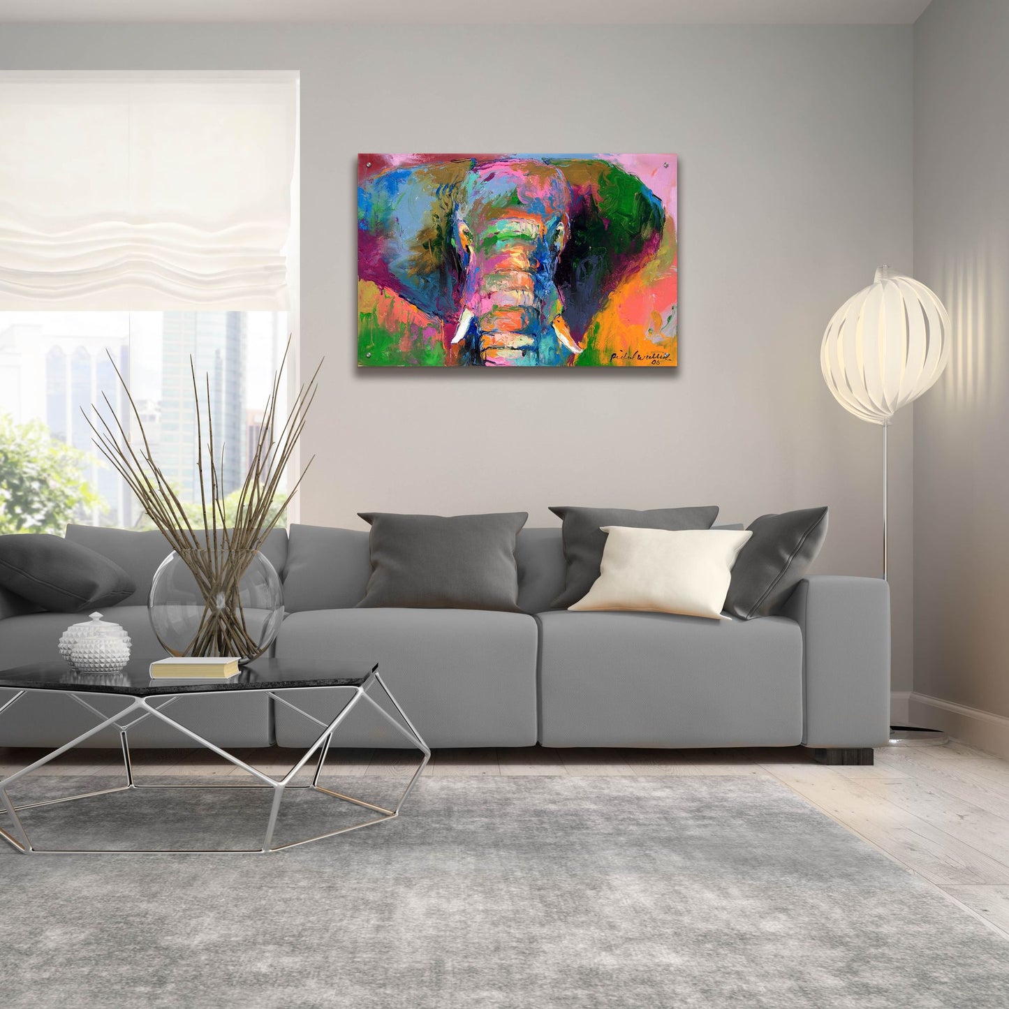 Epic Art 'Elephant 2' by Richard Wallich, Acrylic Glass Wall Art,36x24