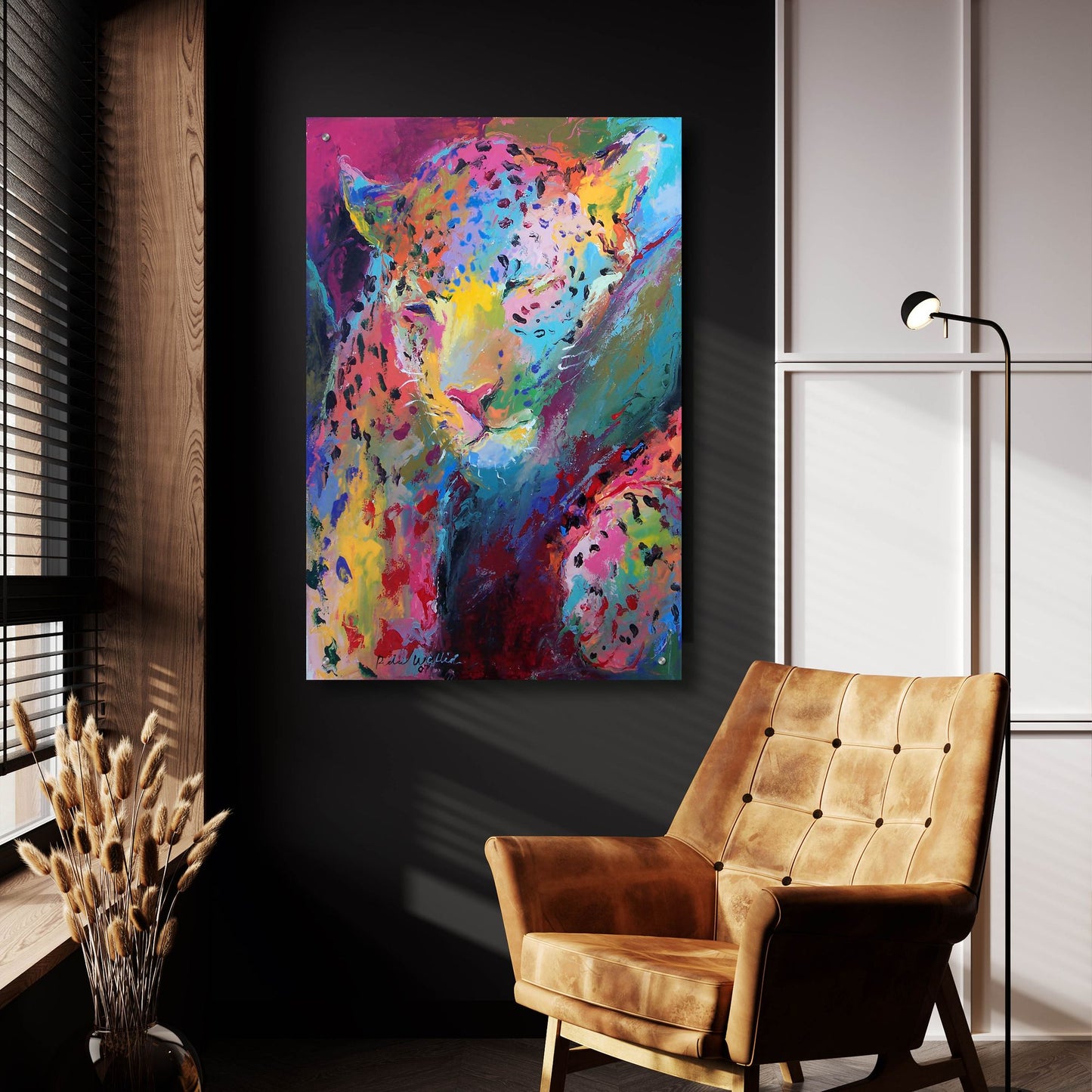 Epic Art 'Leopard 3' by Richard Wallich, Acrylic Glass Wall Art,24x36