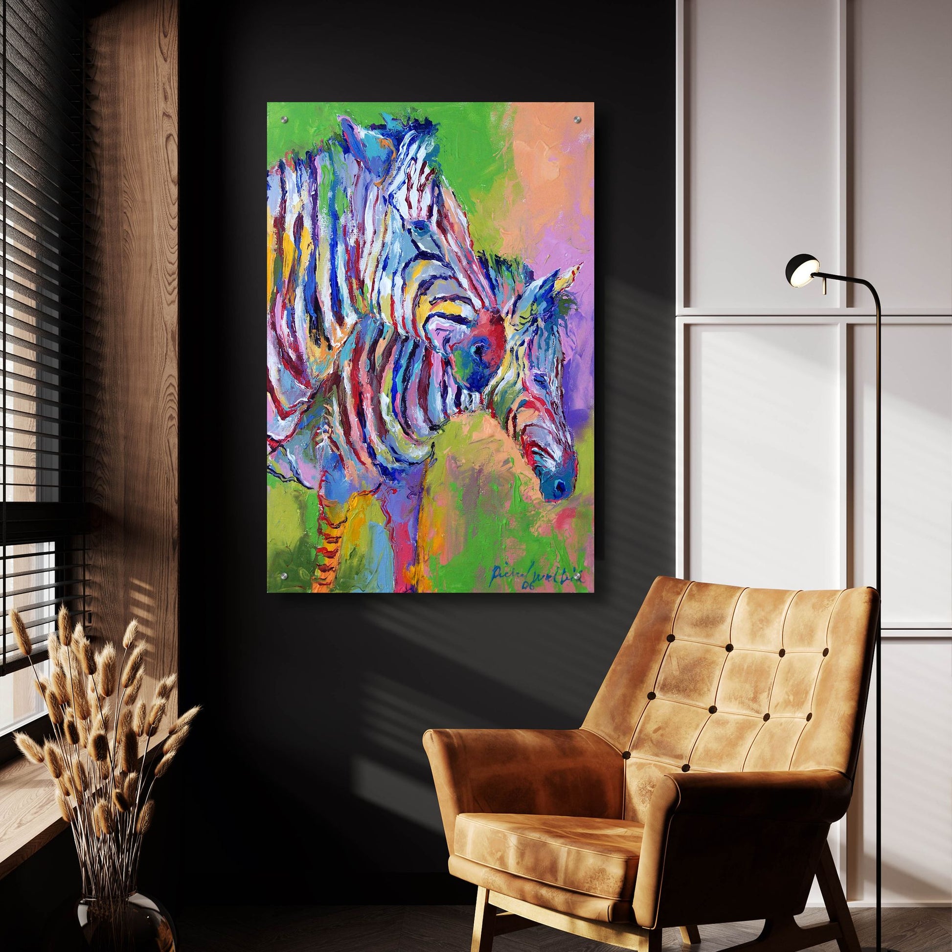 Epic Art 'Zebra' by Richard Wallich, Acrylic Glass Wall Art,24x36