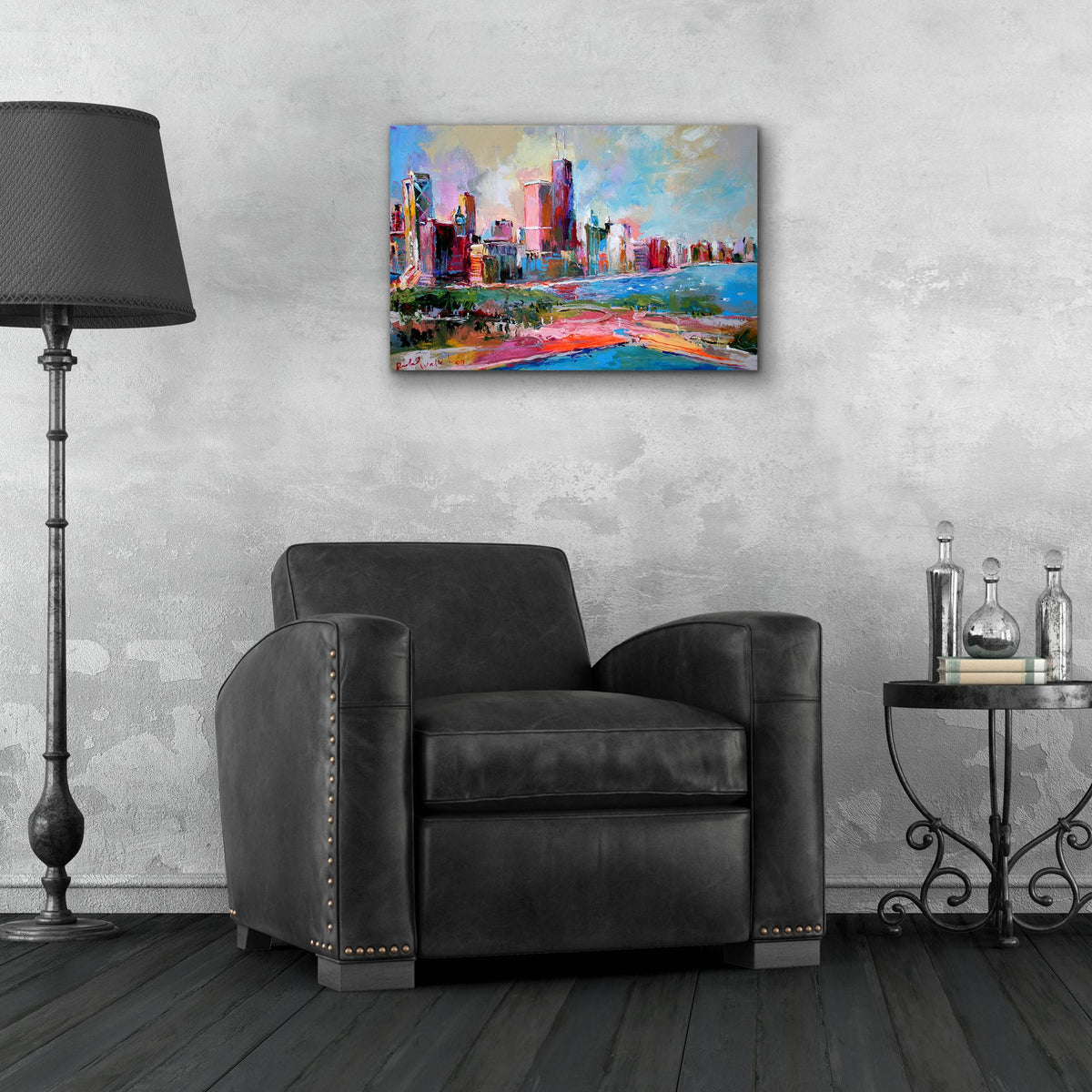 Epic Art 'Cityscape' by Richard Wallich, Acrylic Glass Wall Art,24x16