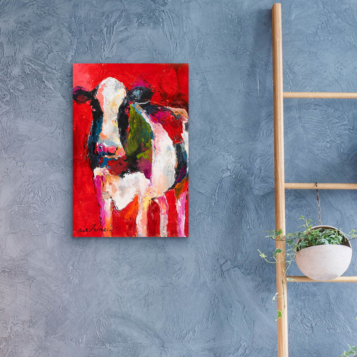 Epic Art 'Cow' by Richard Wallich, Acrylic Glass Wall Art,16x24