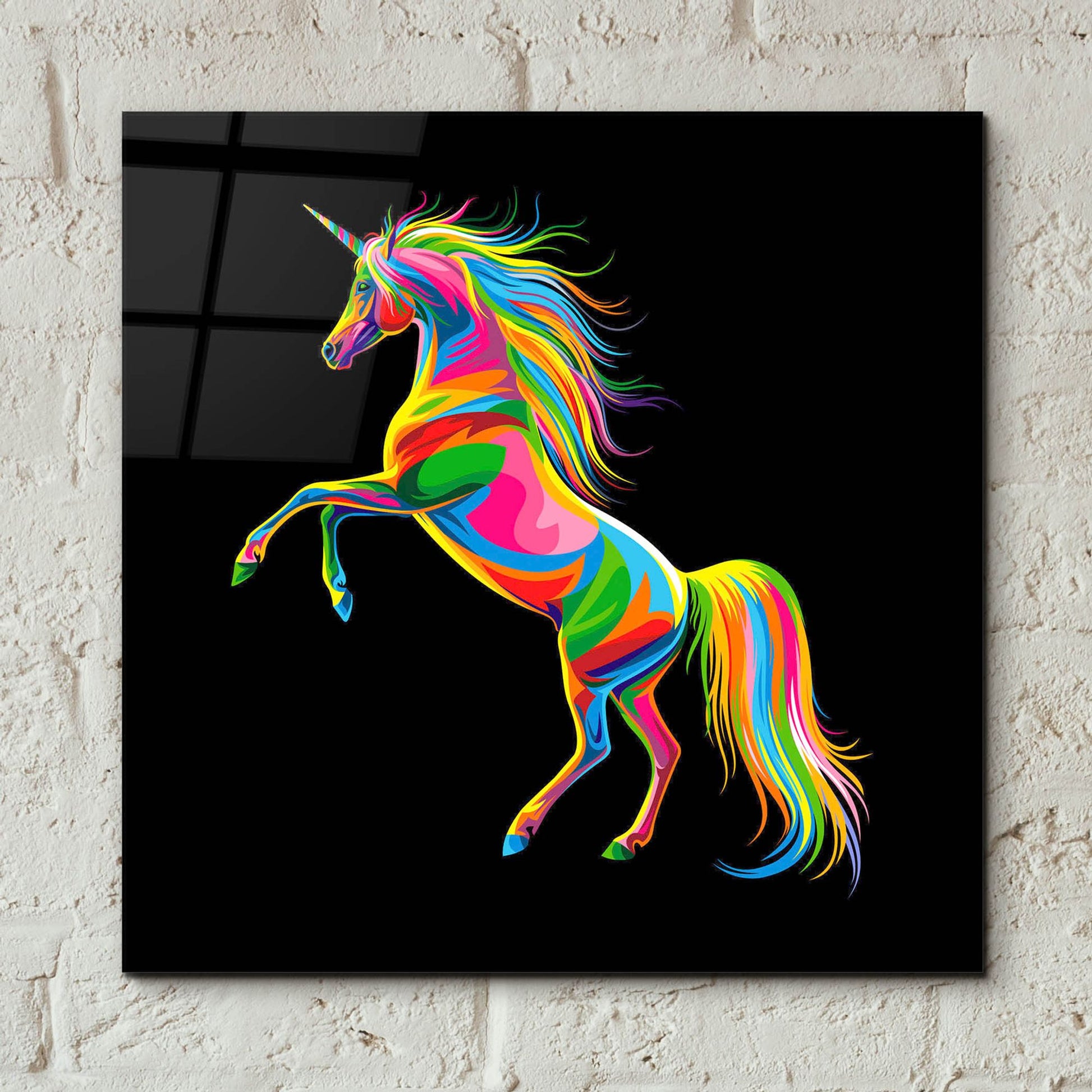 Epic Art 'Unicorn' by Bob Weer, Acrylic Glass Wall Art,12x12