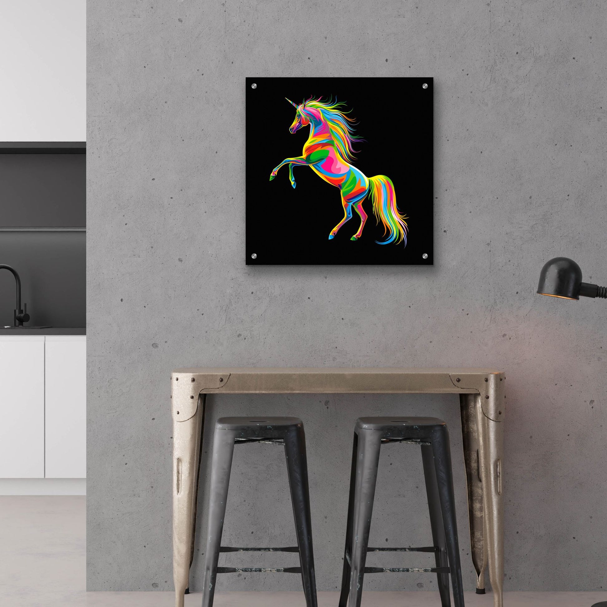 Epic Art 'Unicorn' by Bob Weer, Acrylic Glass Wall Art,24x24