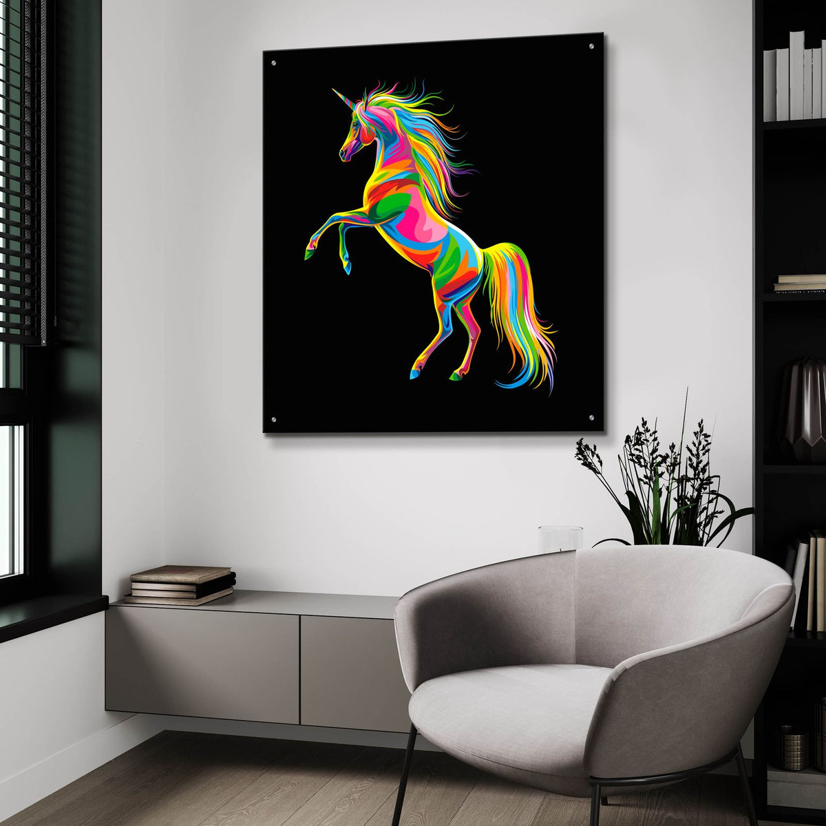 Unicorn by Bob Weer - 36x36 acrylic wall art in a room