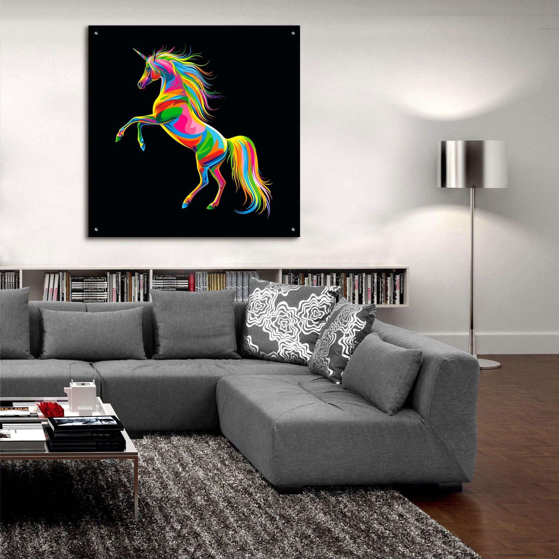 Epic Art 'Unicorn' by Bob Weer, Acrylic Glass Wall Art,36x36