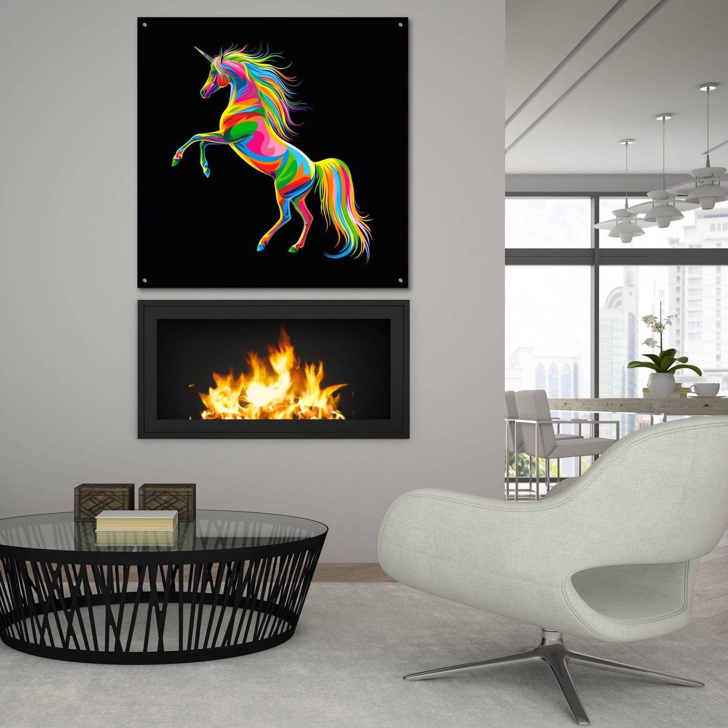 Epic Art 'Unicorn' by Bob Weer, Acrylic Glass Wall Art,36x36