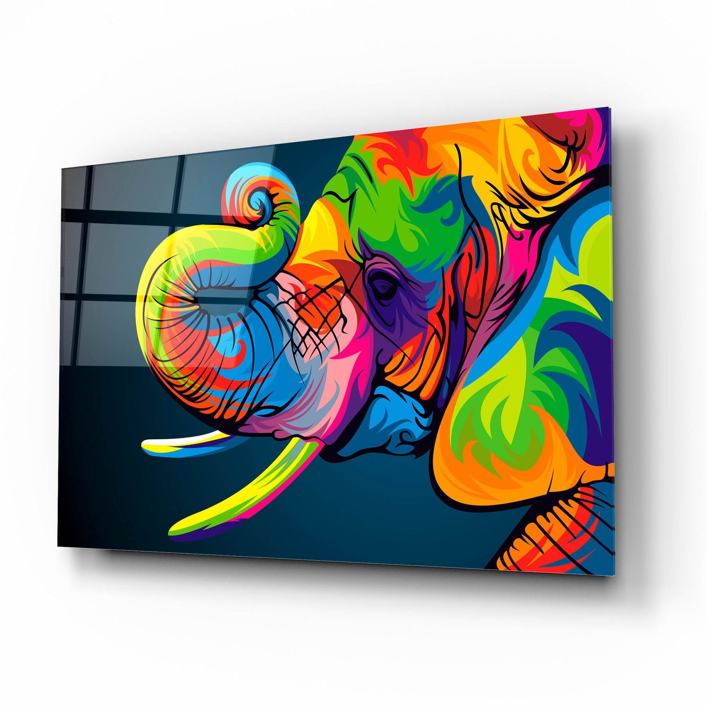 Epic Art 'Elephant' by Bob Weer, Acrylic Glass Wall Art,16x12