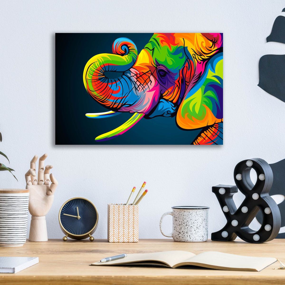 Elephant by Bob Weer - 16x12 acrylic wall art in a room
