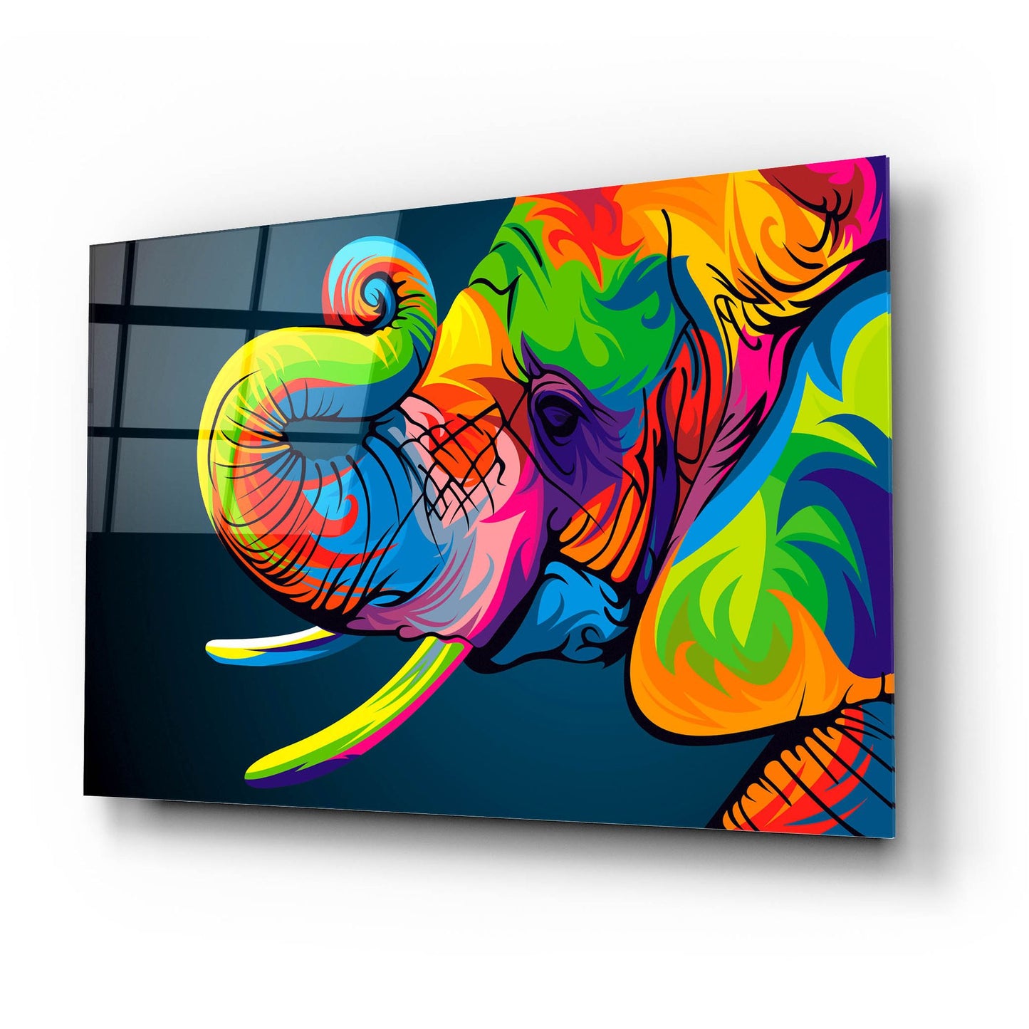 Epic Art 'Elephant' by Bob Weer, Acrylic Glass Wall Art,24x16