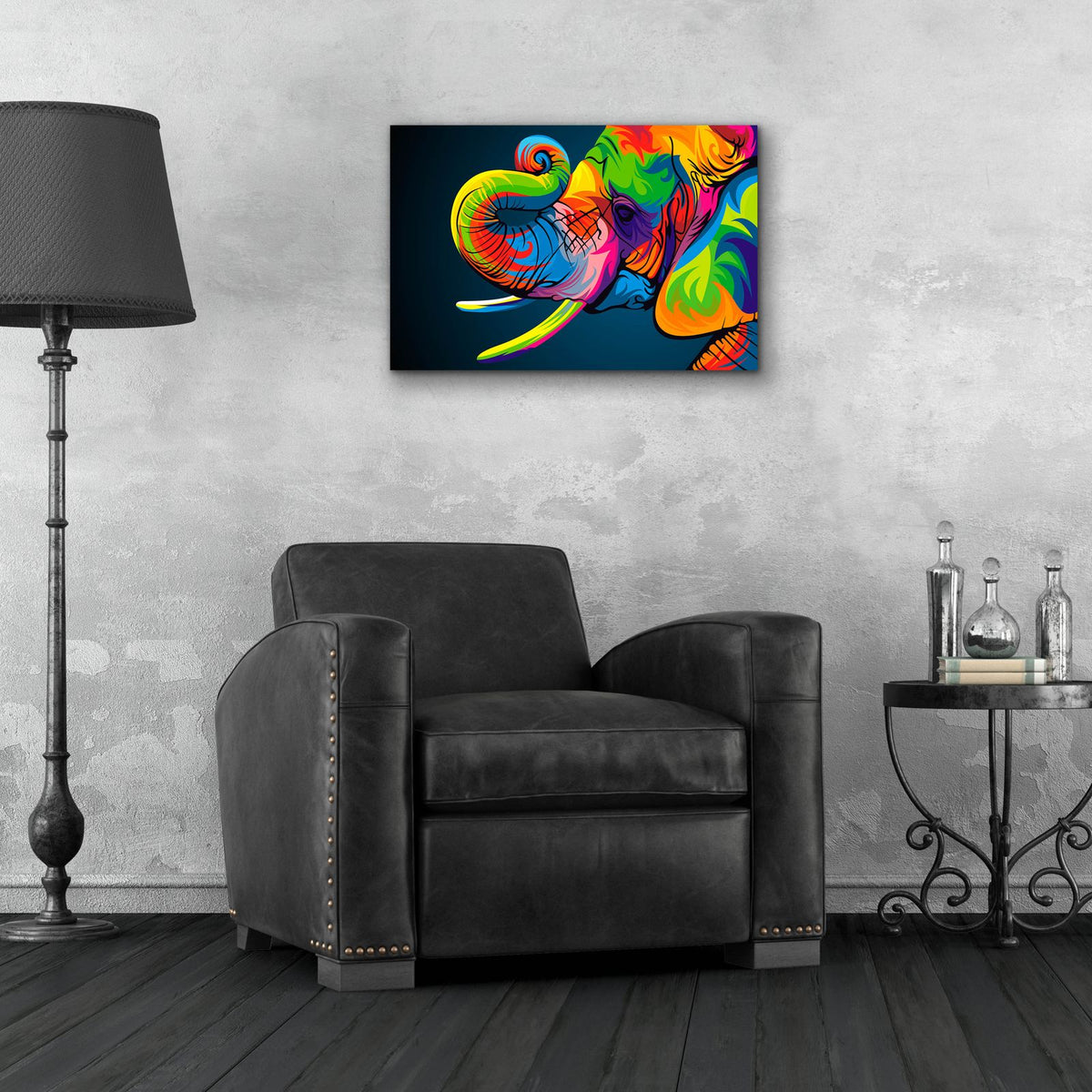 Elephant by Bob Weer - 24x16 acrylic wall art in a room