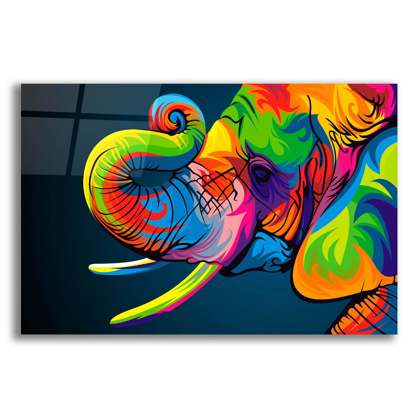 Epic Art 'Elephant' by Bob Weer, Acrylic Glass Wall Art,24x16