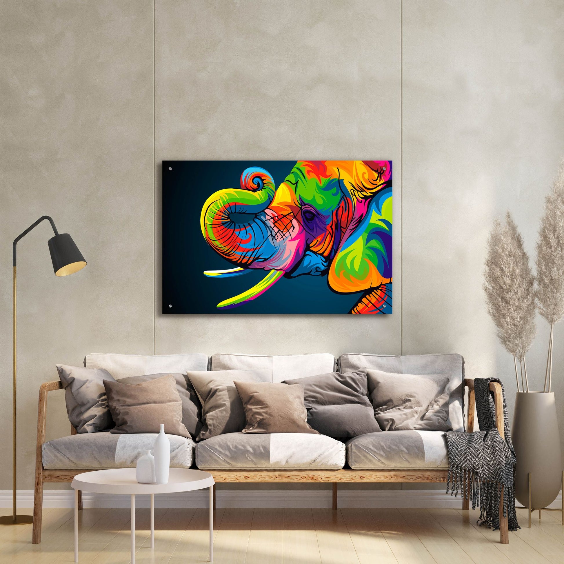 Epic Art 'Elephant' by Bob Weer, Acrylic Glass Wall Art,36x24