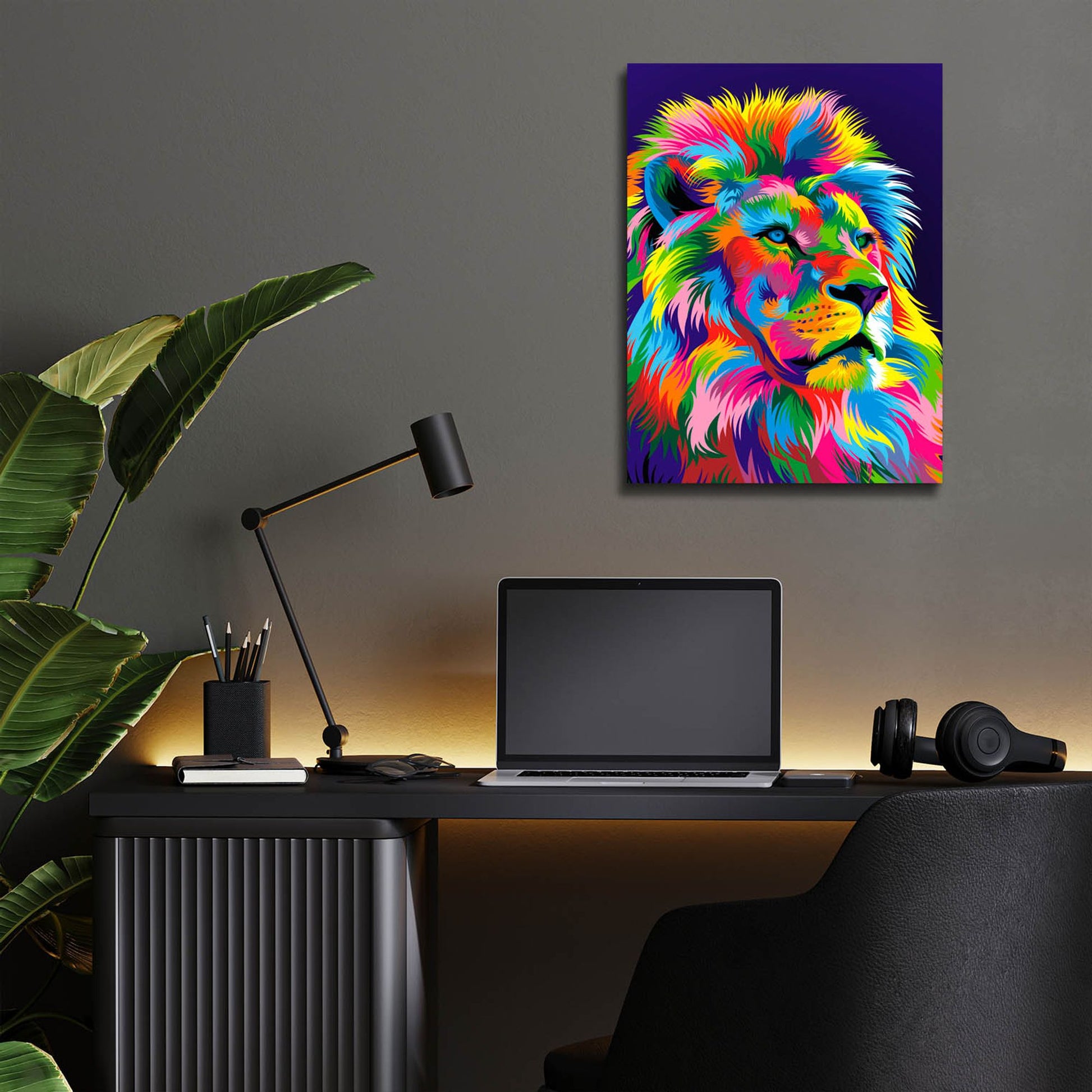 Epic Art 'Lion New' by Bob Weer, Acrylic Glass Wall Art,12x16