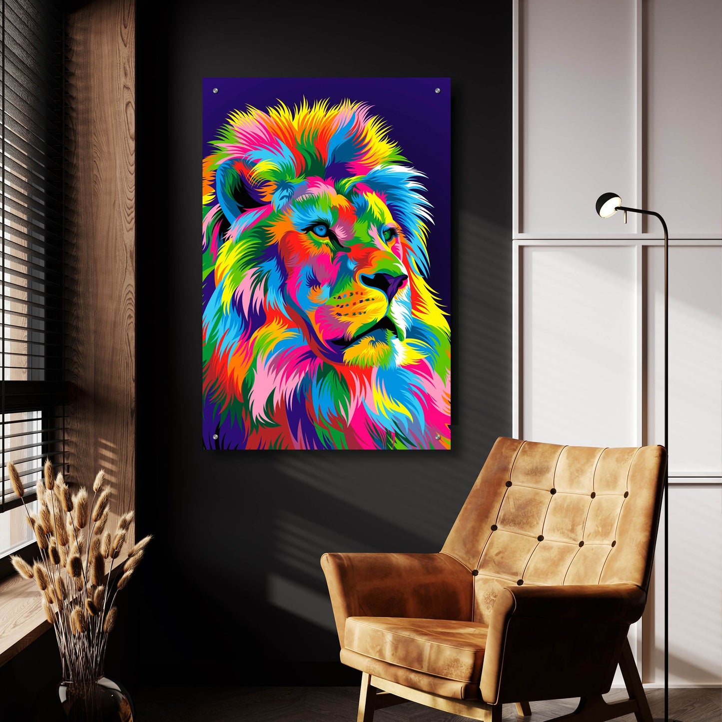 Epic Art 'Lion New' by Bob Weer, Acrylic Glass Wall Art,24x36