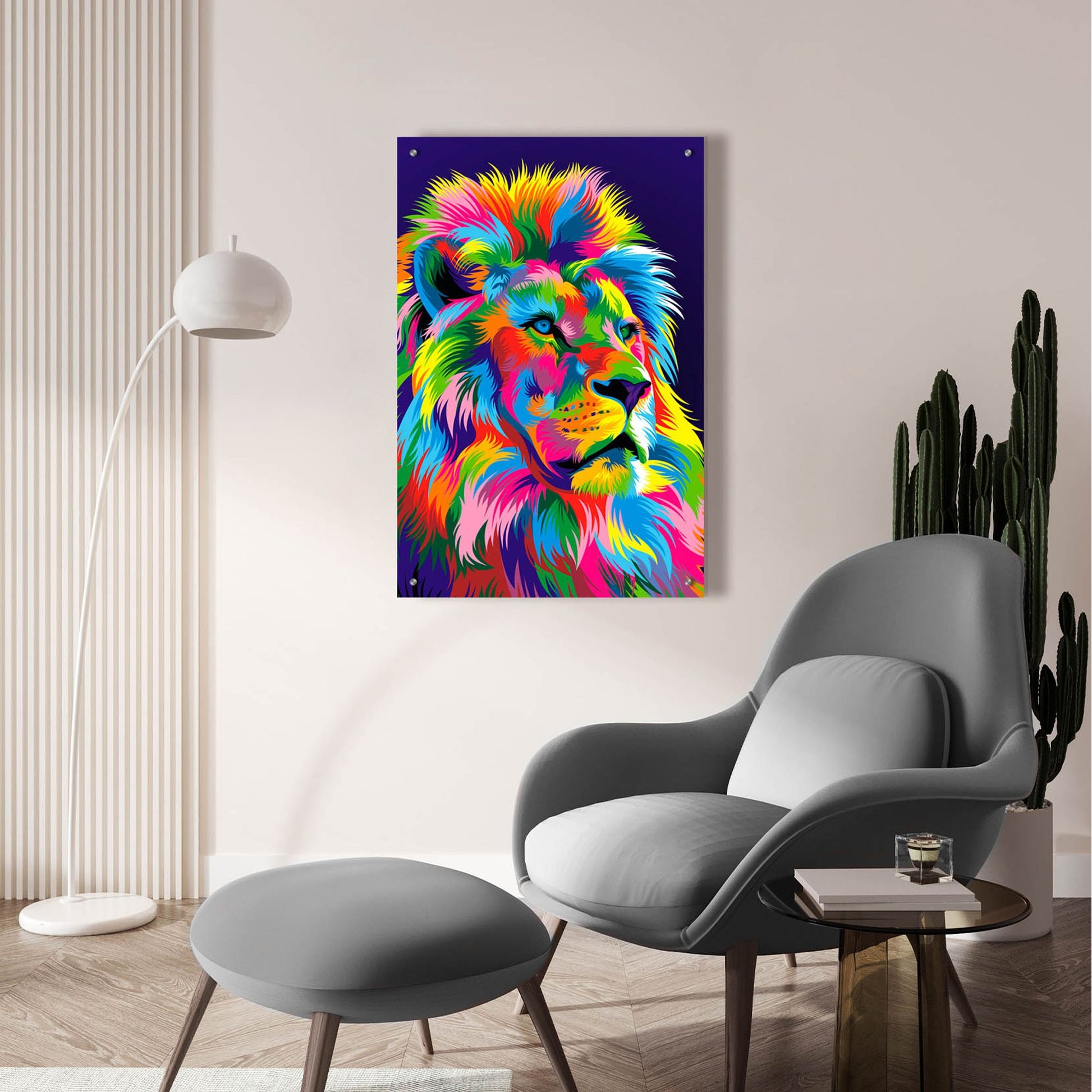 Epic Art 'Lion New' by Bob Weer, Acrylic Glass Wall Art,24x36