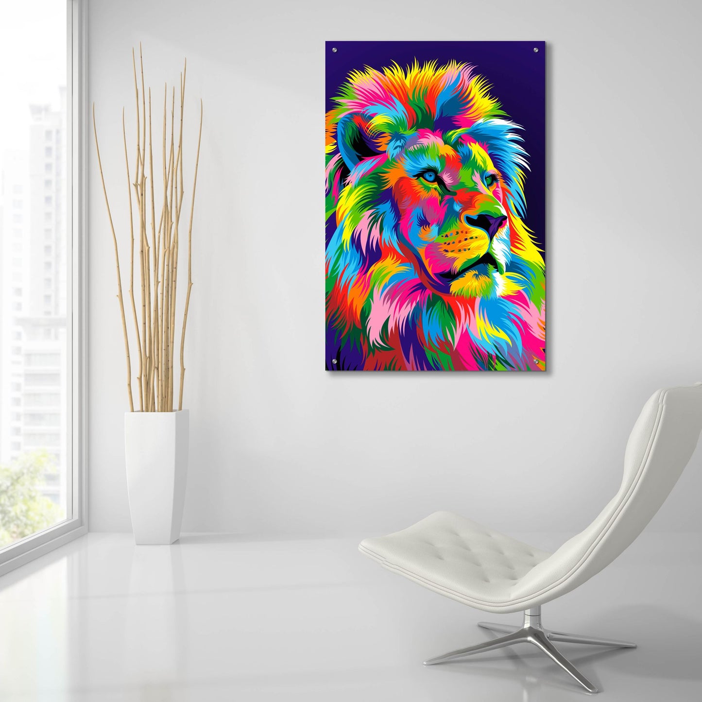 Epic Art 'Lion New' by Bob Weer, Acrylic Glass Wall Art,24x36