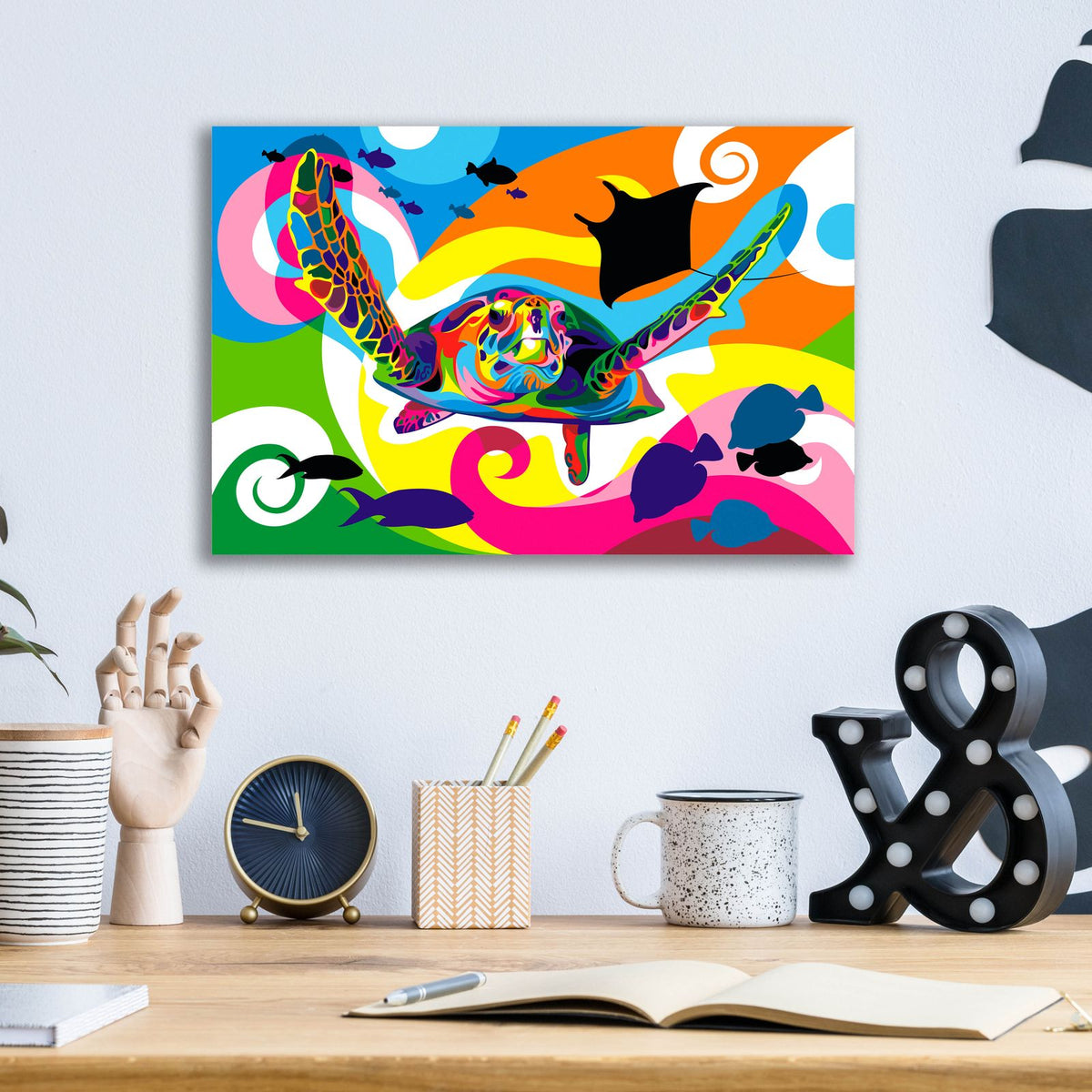 Underwater by Bob Weer - 16x12 acrylic wall art in a room