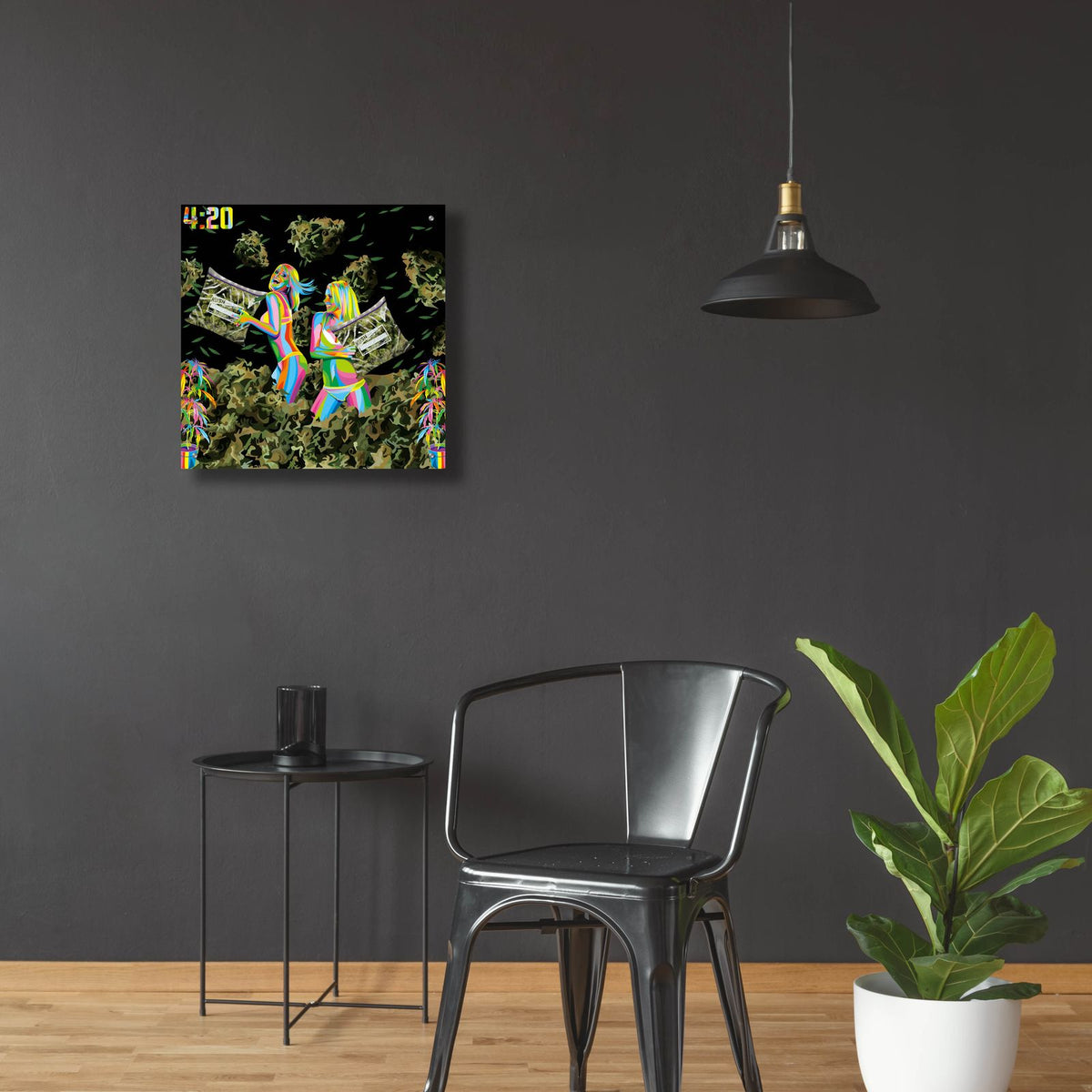 Pillow Fight by Bob Weer - 24x24 acrylic wall art in a room