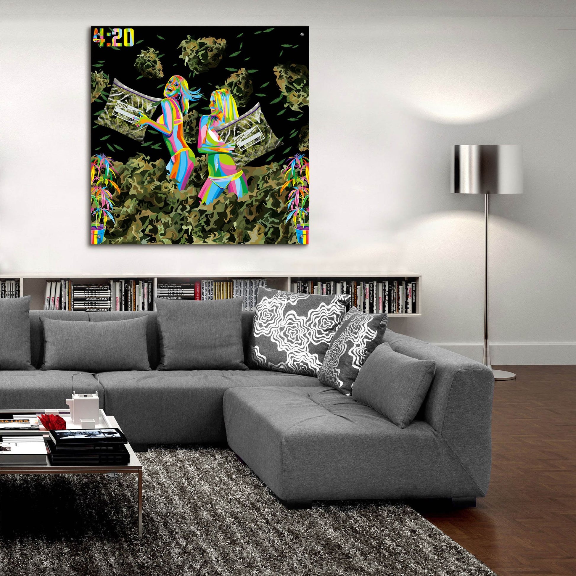 Epic Art 'Pillow Fight' by Bob Weer, Acrylic Glass Wall Art,36x36