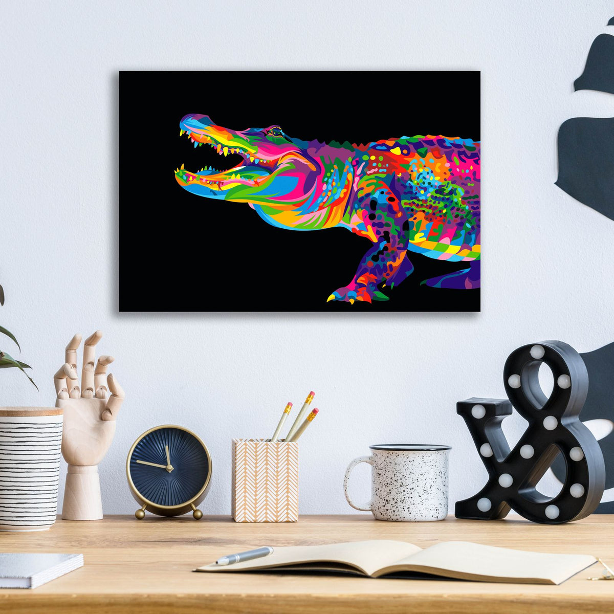 Alligator by Bob Weer - 16x12 acrylic wall art in a room