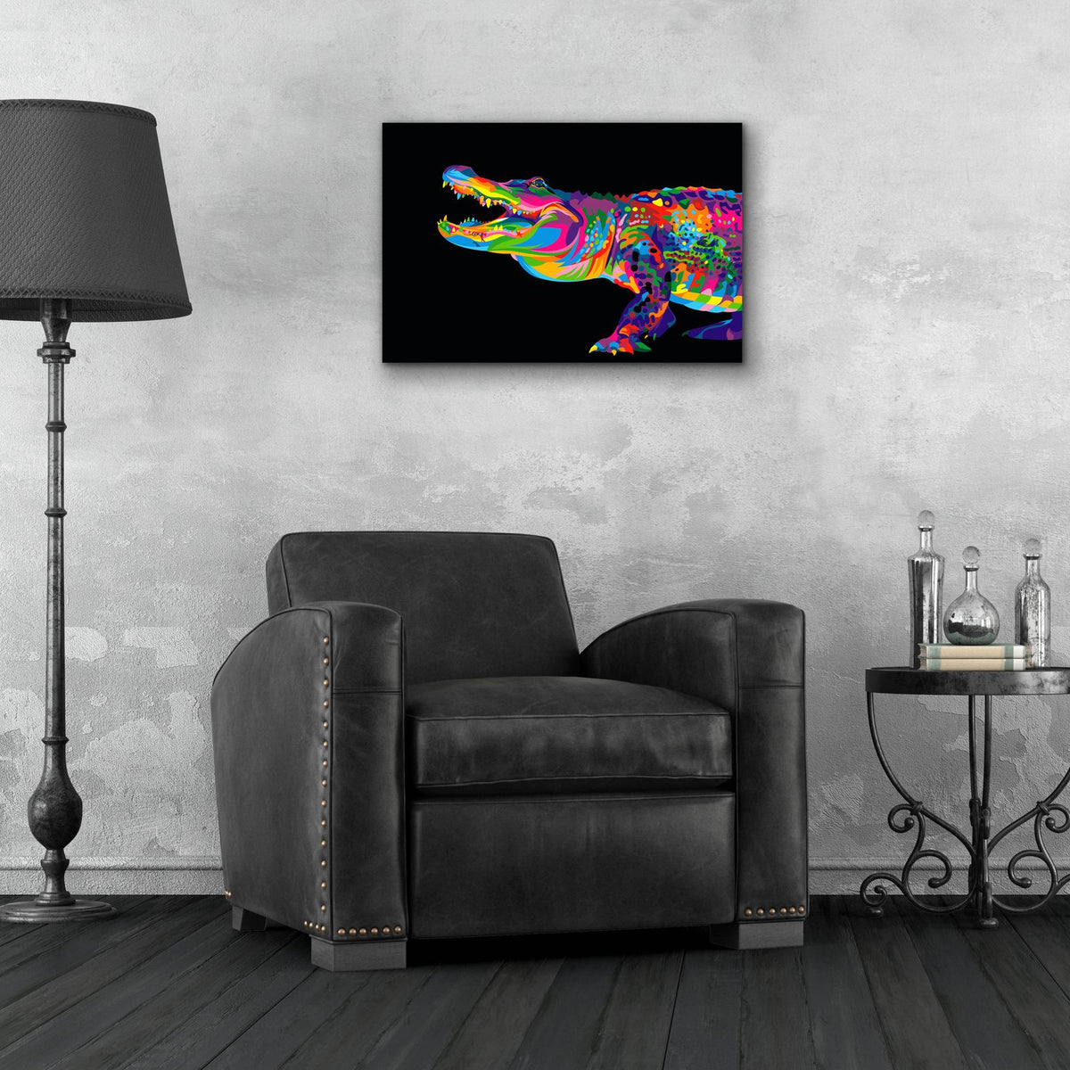 Alligator by Bob Weer - 24x16 acrylic wall art in a room