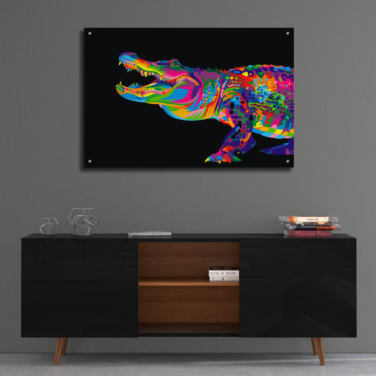 Alligator by Bob Weer - 36x24 acrylic wall art in a room