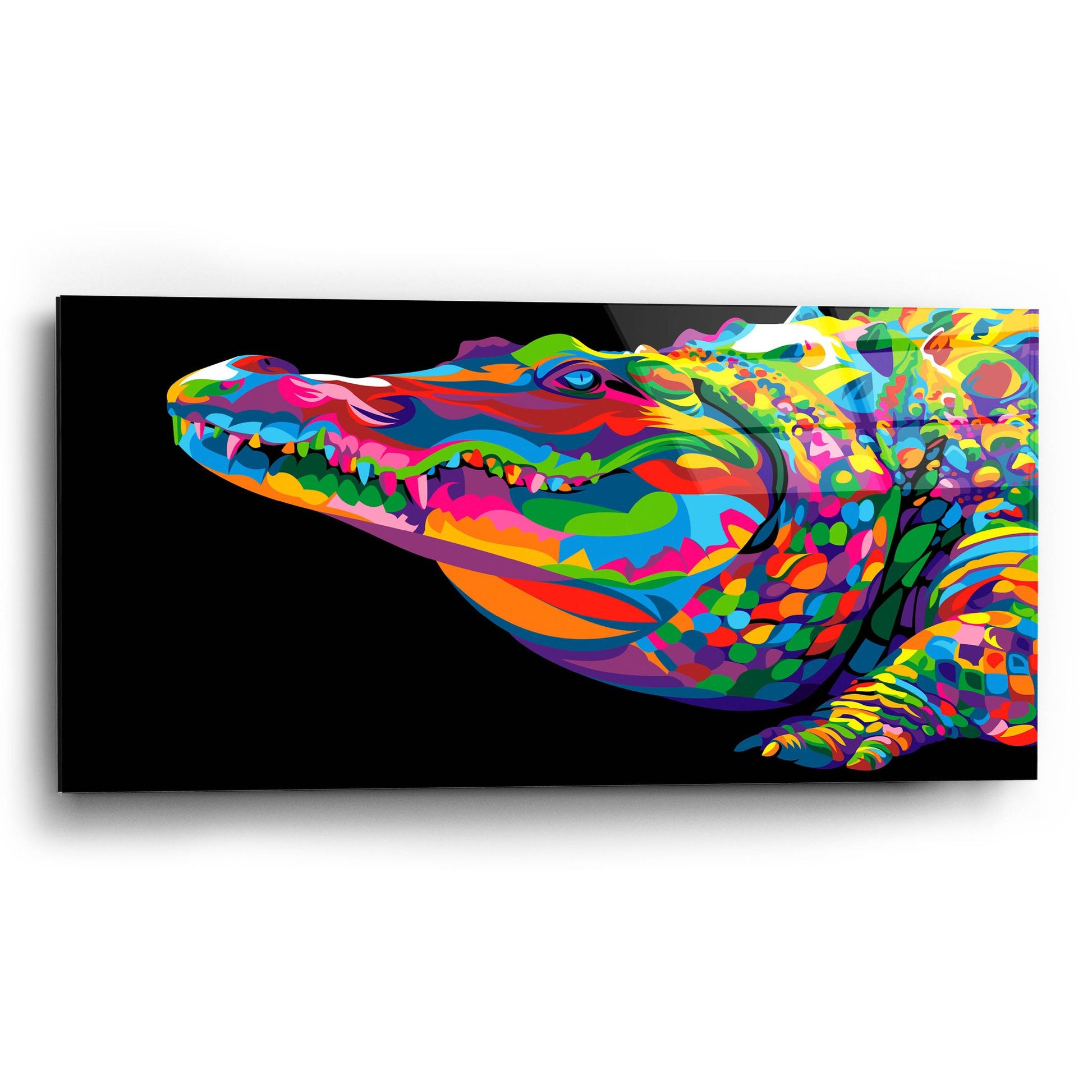 Epic Art 'Crocodile Smile' by Bob Weer, Acrylic Glass Wall Art,24x12