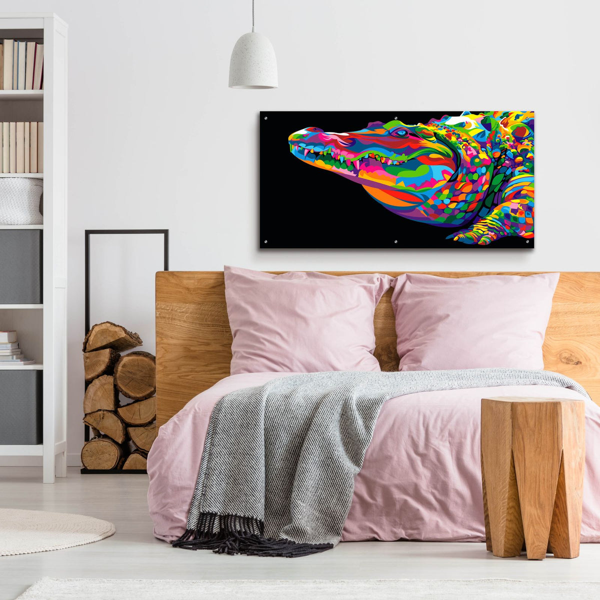 Crocodile Smile by Bob Weer - 48x24 acrylic wall art in a room