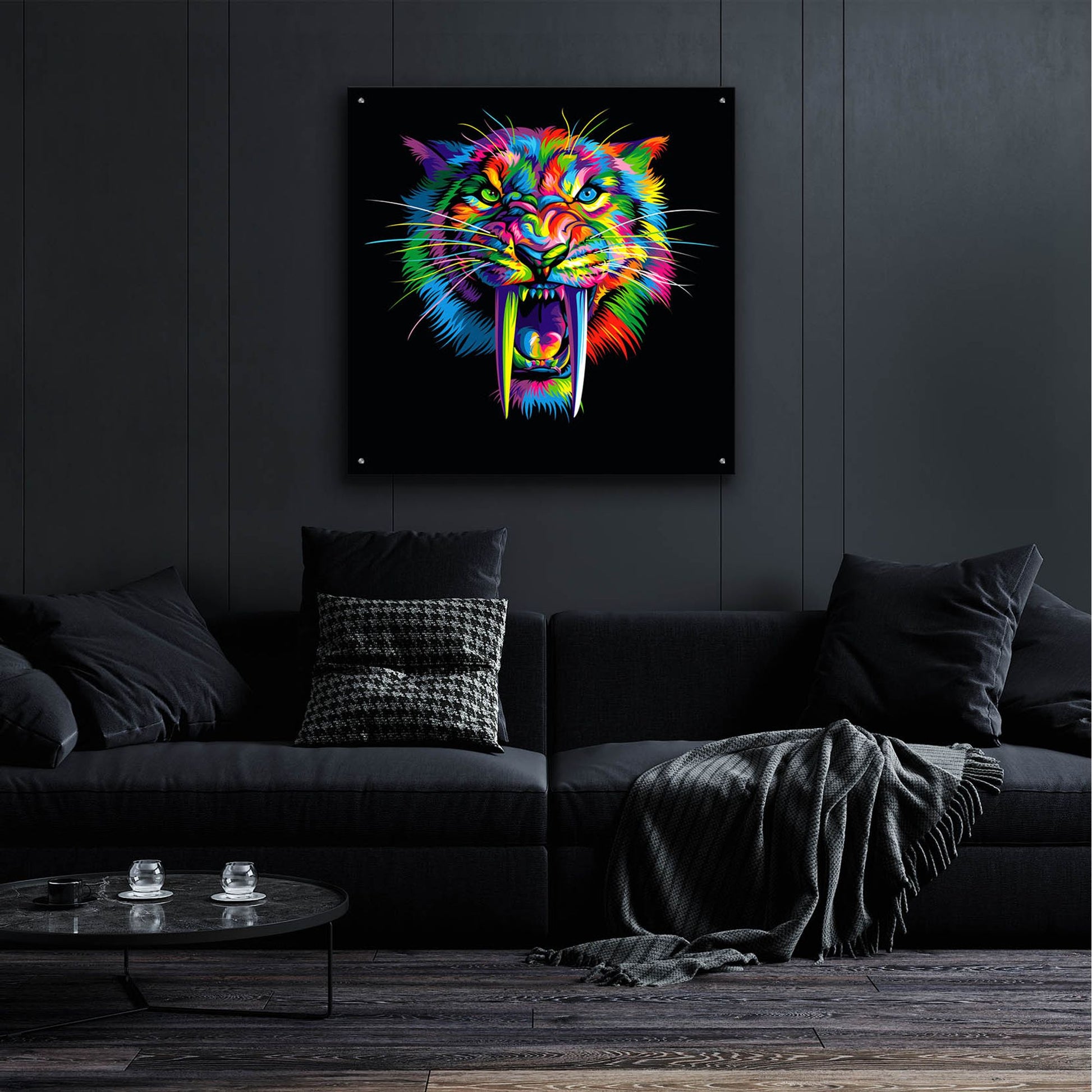 Epic Art 'Sabertooth' by Bob Weer, Acrylic Glass Wall Art,36x36