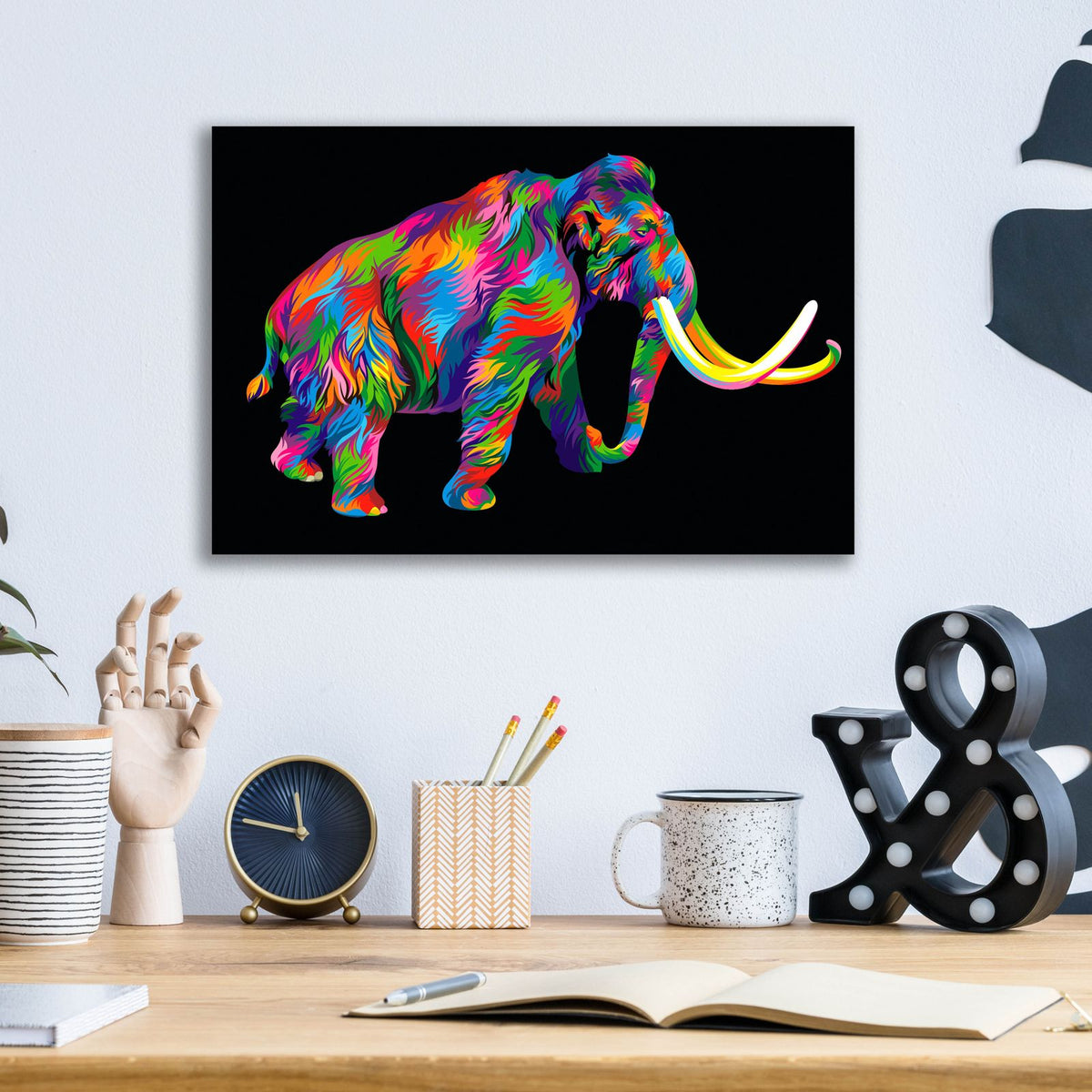 Epic Art 'Wooly Mammoth' by Bob Weer, Acrylic Glass Wall Art,16x12