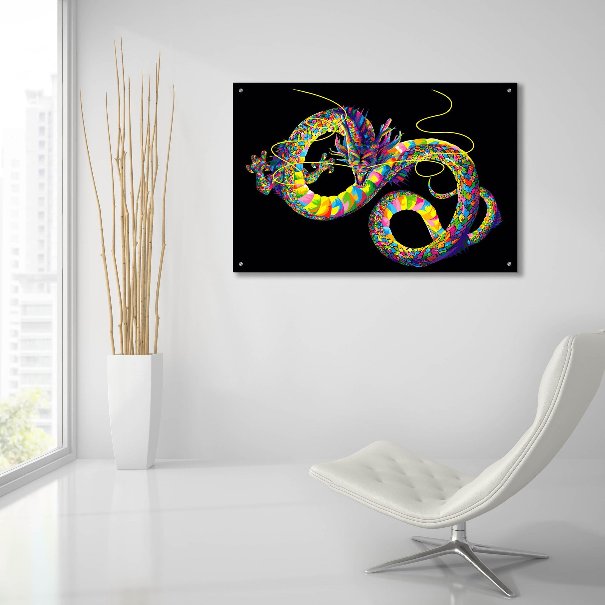 Epic Art 'Chinese Dragon' by Bob Weer, Acrylic Glass Wall Art,36x24