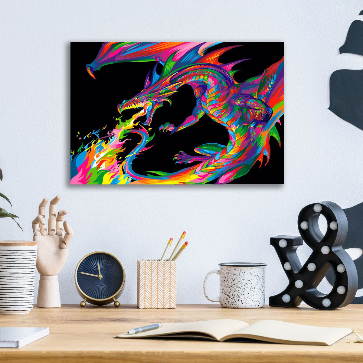 Fantasy Dragon by Bob Weer - 16x12 acrylic wall art in a room