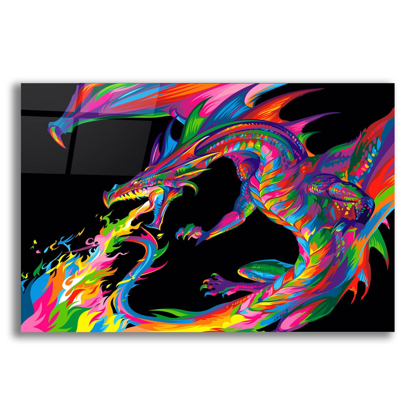 Epic Art 'Fantasy Dragon' by Bob Weer, Acrylic Glass Wall Art,24x16