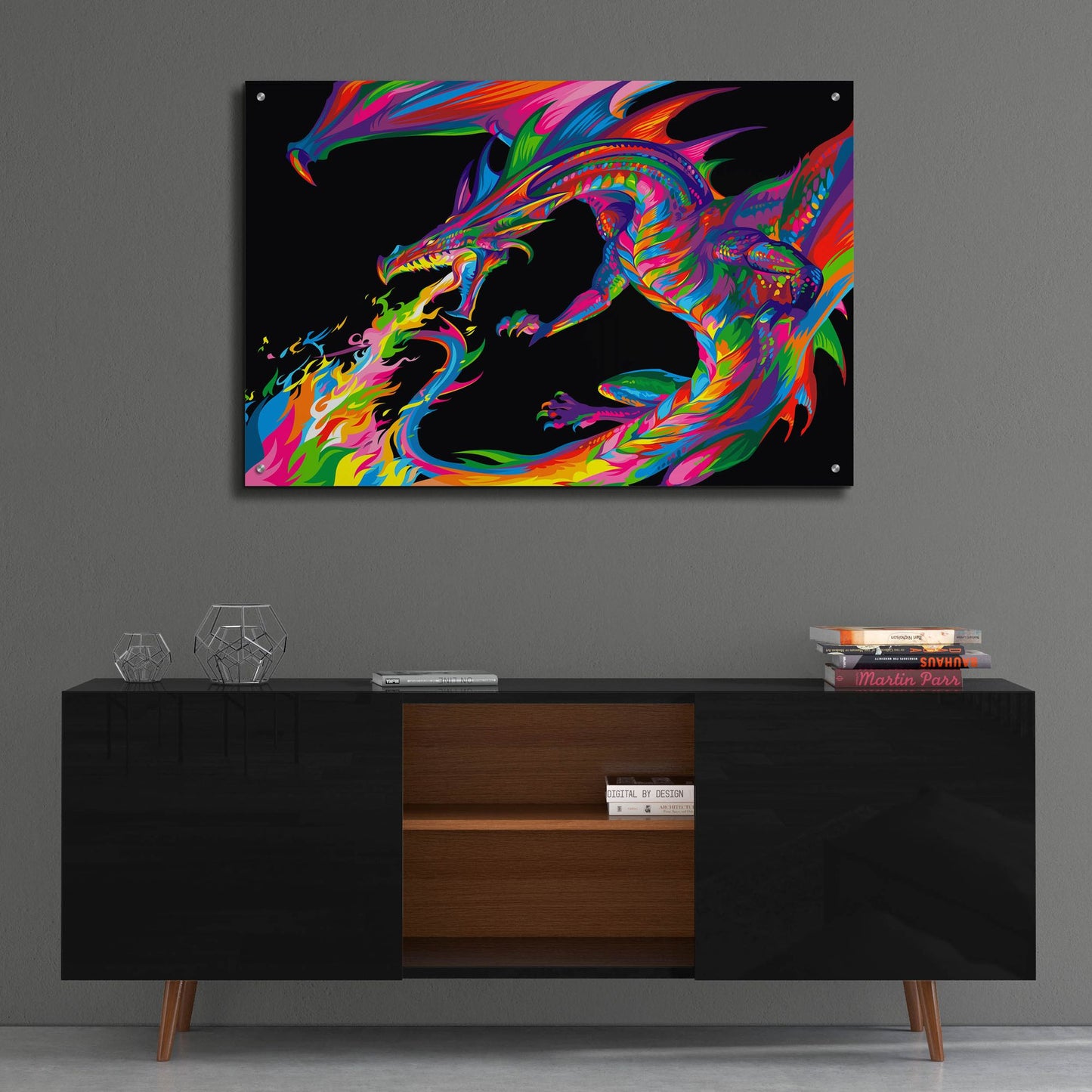 Epic Art 'Fantasy Dragon' by Bob Weer, Acrylic Glass Wall Art,36x24