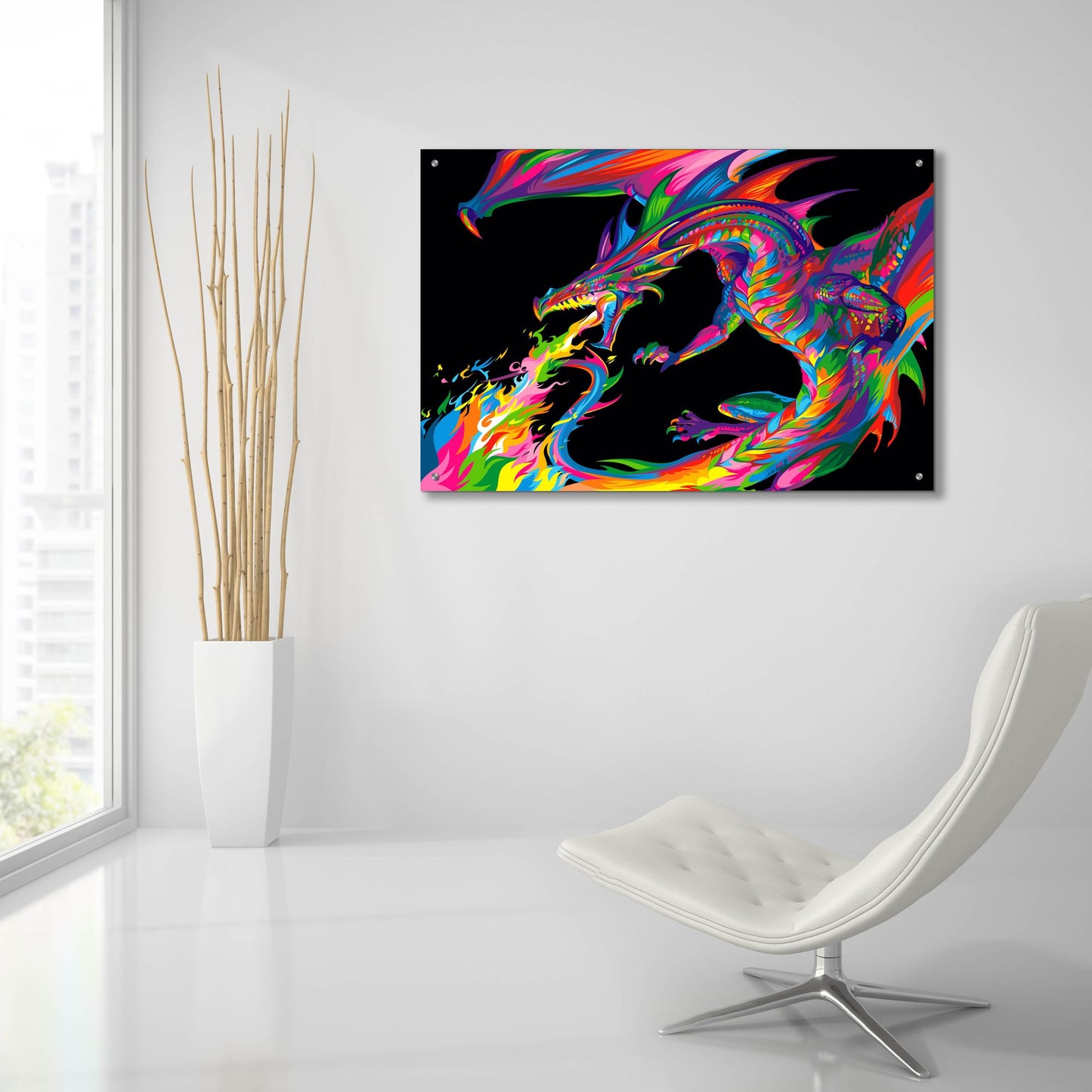 Epic Art 'Fantasy Dragon' by Bob Weer, Acrylic Glass Wall Art,36x24